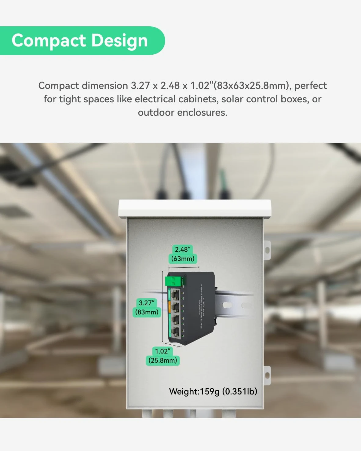 LINOVISION Il mini switch PoE solare a 4 porte funziona direttamente con batterie DC12V o DC24V e fornisce 2 porte PoE+, 1 porta PoE+ alta per telecamere PTZ di grandi dimensioni e 1 porta PoE passiva