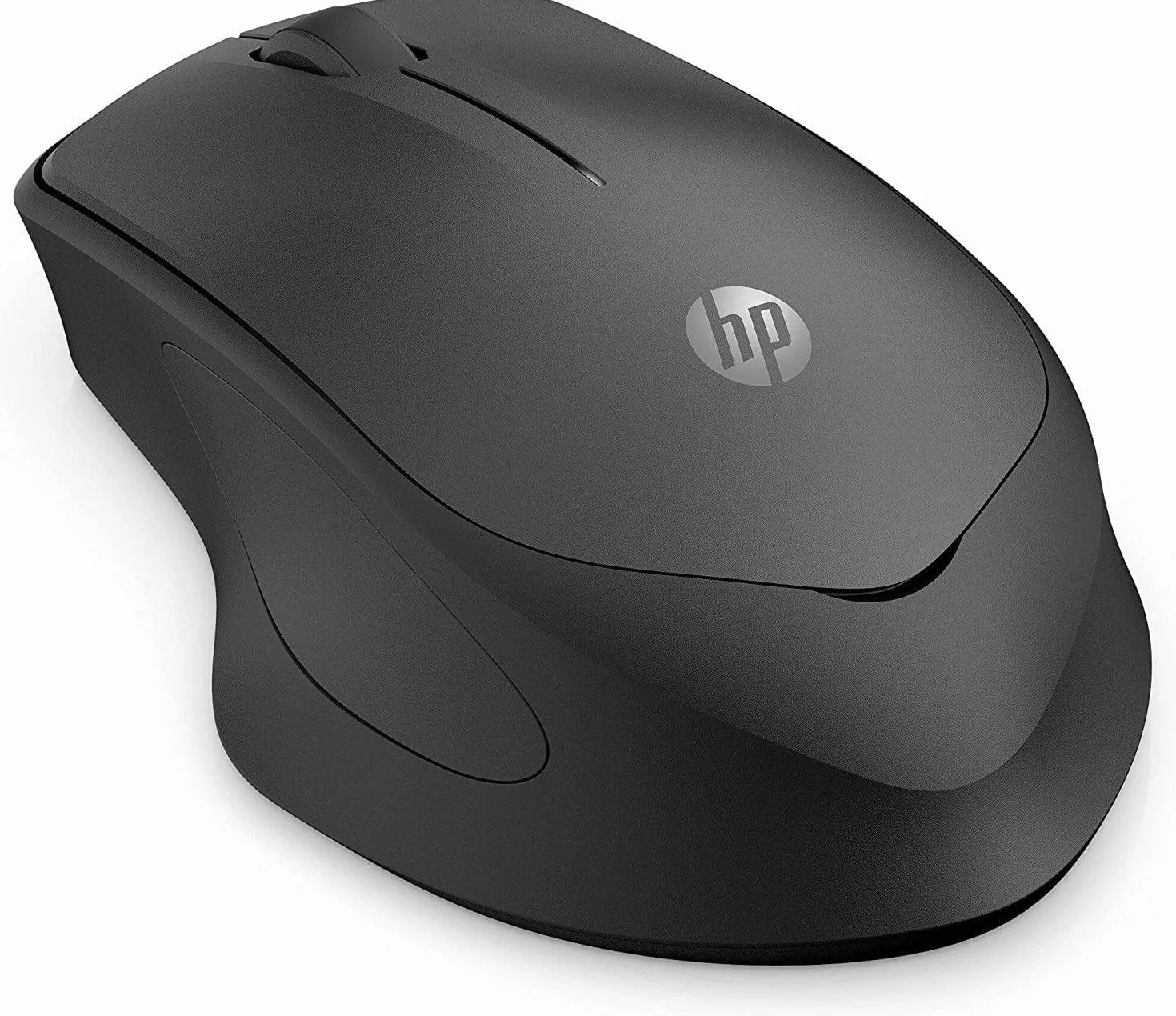 HP 280M Mouse Silent Wireless, Tecnologia LED Blu, Riduzione Rumore fino a 90%, 3 Pulsanti, Rotella di Scorrimento, Design ergonomico, Dongle Ricevitore USB-A Incluso, Nero