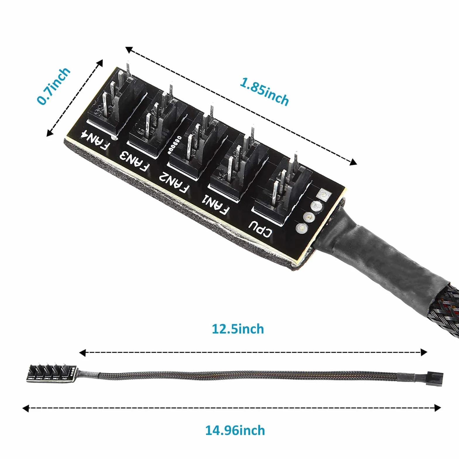 GeekerChip 4 pin PWM Fan Hub,CPU/Case Fan Splitter Cavo-1 Femmina e 5 Porte con 4 Pin,per ventole di Raffreddamento del Computer