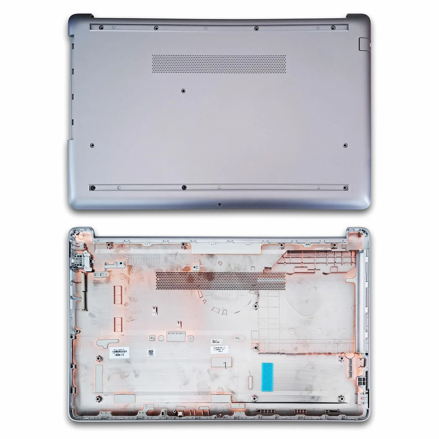 New Net - Scocca Inferiore Cover Bottom Case Chassis compatibile con HP 250 G7, 255 G7 [Colore ASL Ash Silver (Argento Cenere) - ABS]