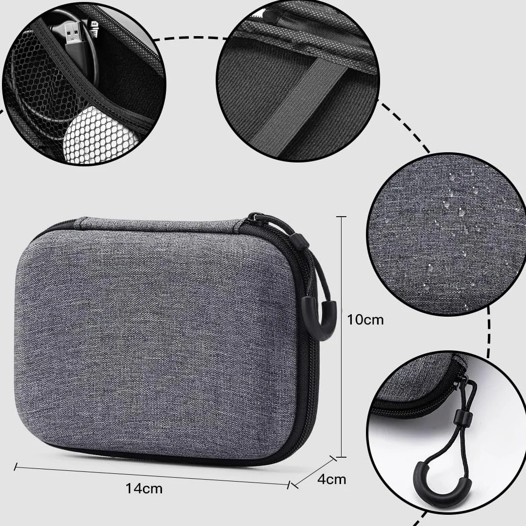 1 pcs Custodia per Hard Disk Esterno 2,5" - Proteggi tuo SDD o HDD con borsa rigida antiurto, per trasportare la tua memoria esterna in modo sicuro e portatile, Adatta per Hard Disk Esterno