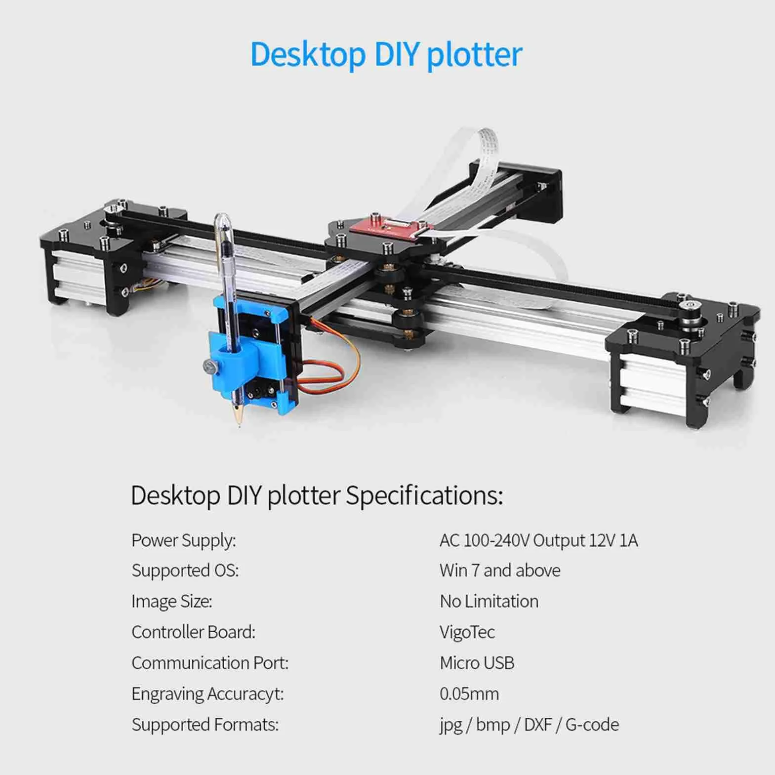 Macchina per Scrivere a Mano, Plotter Tavolo Fai-da-Te Kit di Robot, Disegno per Scrittura a Mano con Ampio Spazio di Disegno Macchina per Disegnare Plotter a Penna