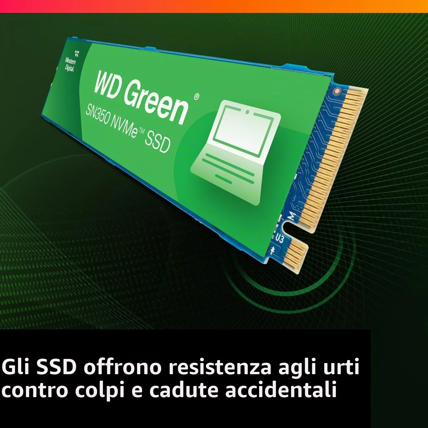 Western Digital WD Green SN350 NVMe - Unità SSD interna a stato solido da 250 GB - Gen3 PCIe, M.2 2280, fino a 2.400 MB/s - WDS250G2G0C