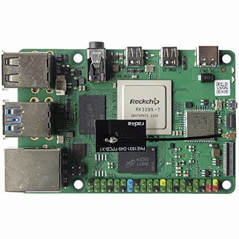 sb components ROCK Pi 4 Modello C+ 4C+ Computer a scheda singola da 4 GB, Pulsante ON/Off On-Board, Compatibile con Raspberry Pi 4 Accessori