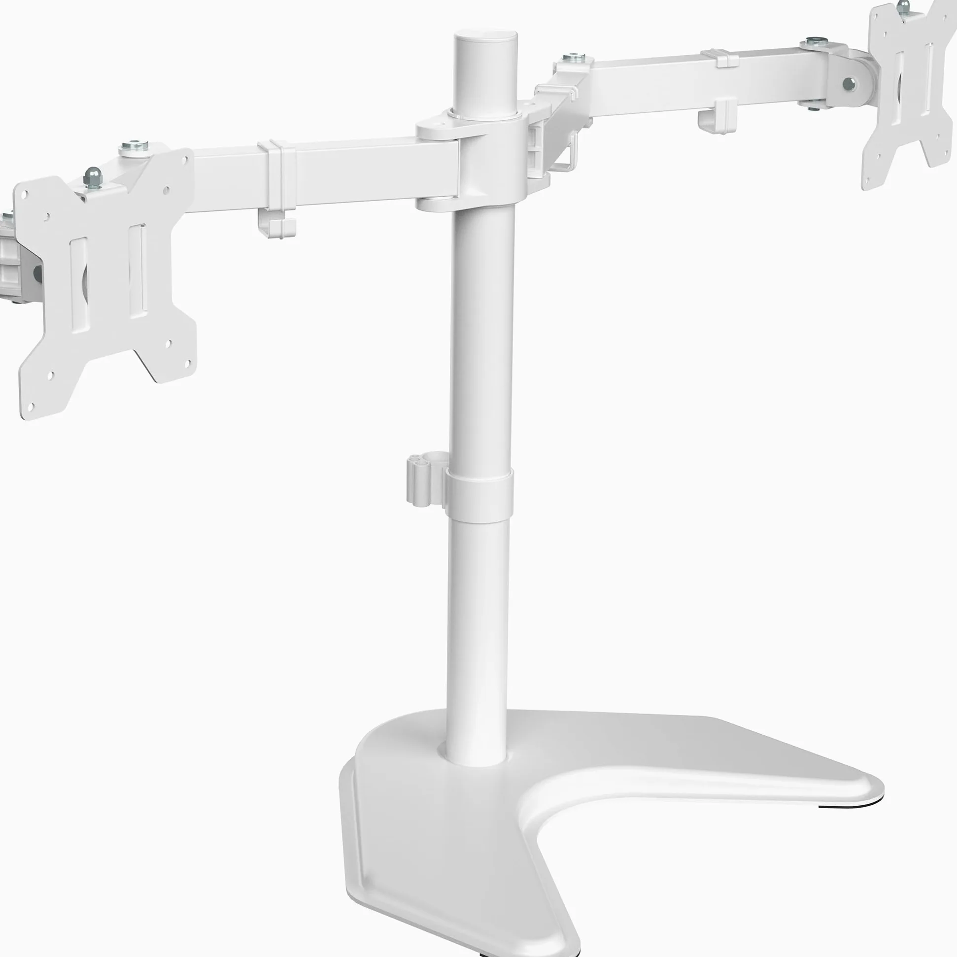 VIVO Supporto per monitor LCD a doppio LED, supporto da scrivania per 2 schermi fino a 27 pollici, braccio completamente regolabile resistente con VESA max 100x100mm, bianco, STAND-V002FW