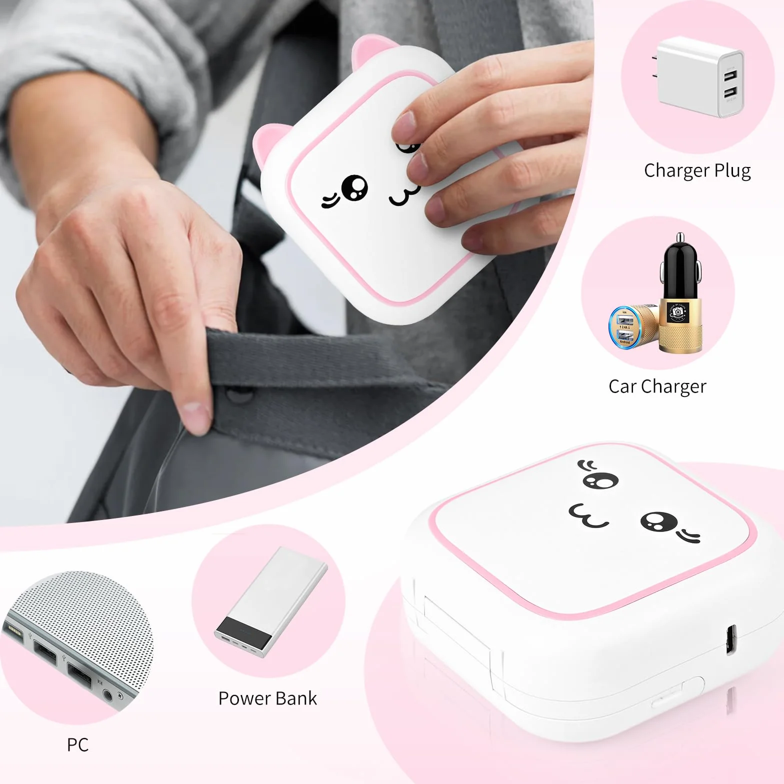 Comius Sharp Mini Stampante Termica, Stampante Fotografica Wireless Bluetooth, Stampante Portatile Tascabile Senza Inchiostro con carta termica, Stampante in bianco e nero di piccole (C)