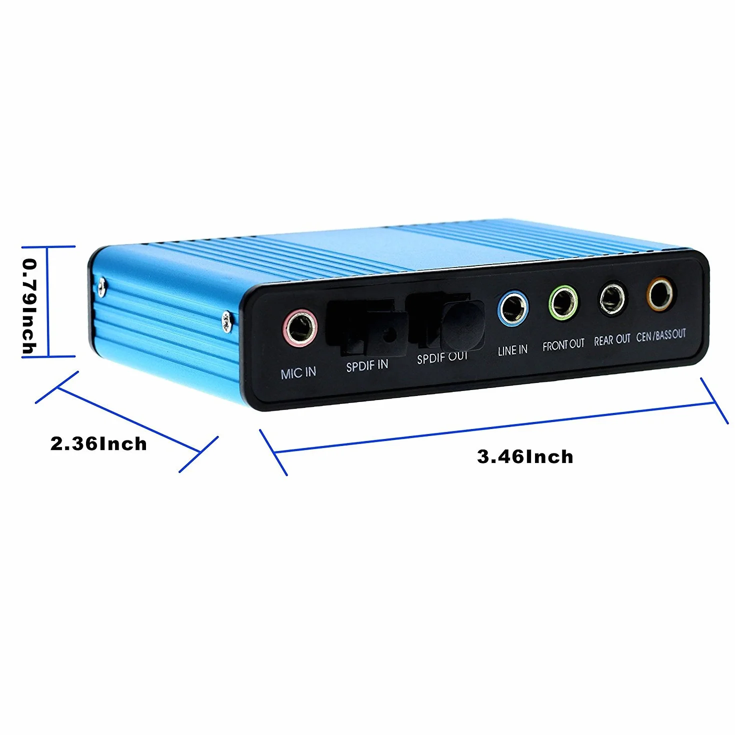LEAGY, Scheda Audio Esterna a 6 canali USB 2.0 Esterna 5.1 Surround Sound Ottico S/PDIF Scheda Audio Adattatore per PC Portatile Registrazione Compatibile con Windows 10/8/7/XP, Bleu
