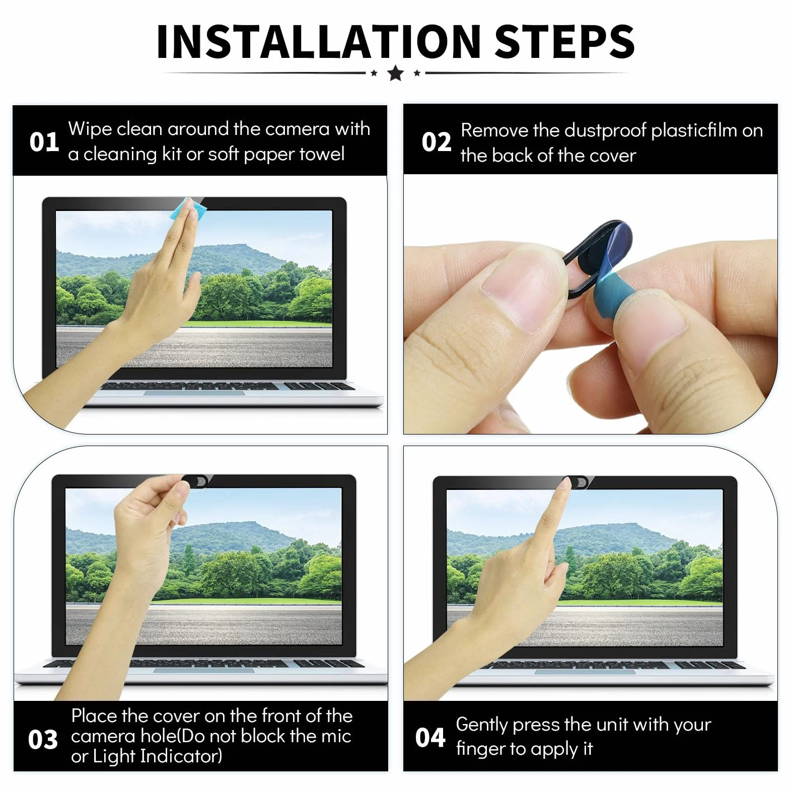 20 Pezzi Copri Webcam, Copertura Webcam Cover Slider Copri Fotocamera Webcam PC Portatile Accessori per Laptop, PC, Tablet, Smartphone, MacBook Protezione Privacy Nero