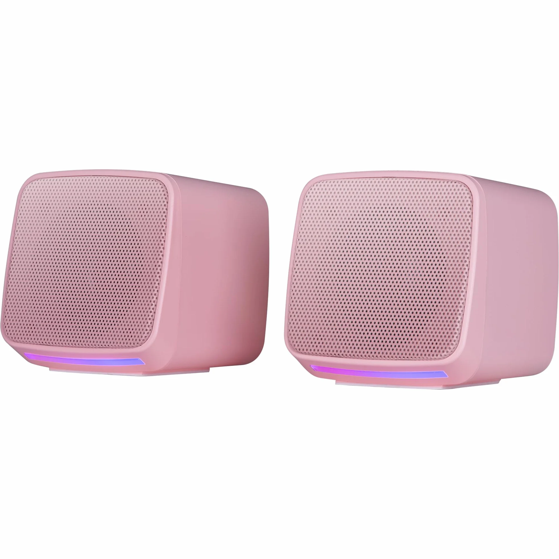 MARSGAMING MS-PRO, Altoparlanti Compatti 10W, RGB Flow Dinamica, Altoparlante PC con Controllo del Volume e Ingresso Jack 3.5mm, Altoparlanti Gaming Compatibili PC/Mac/Smartphone/Tablet, Rosa