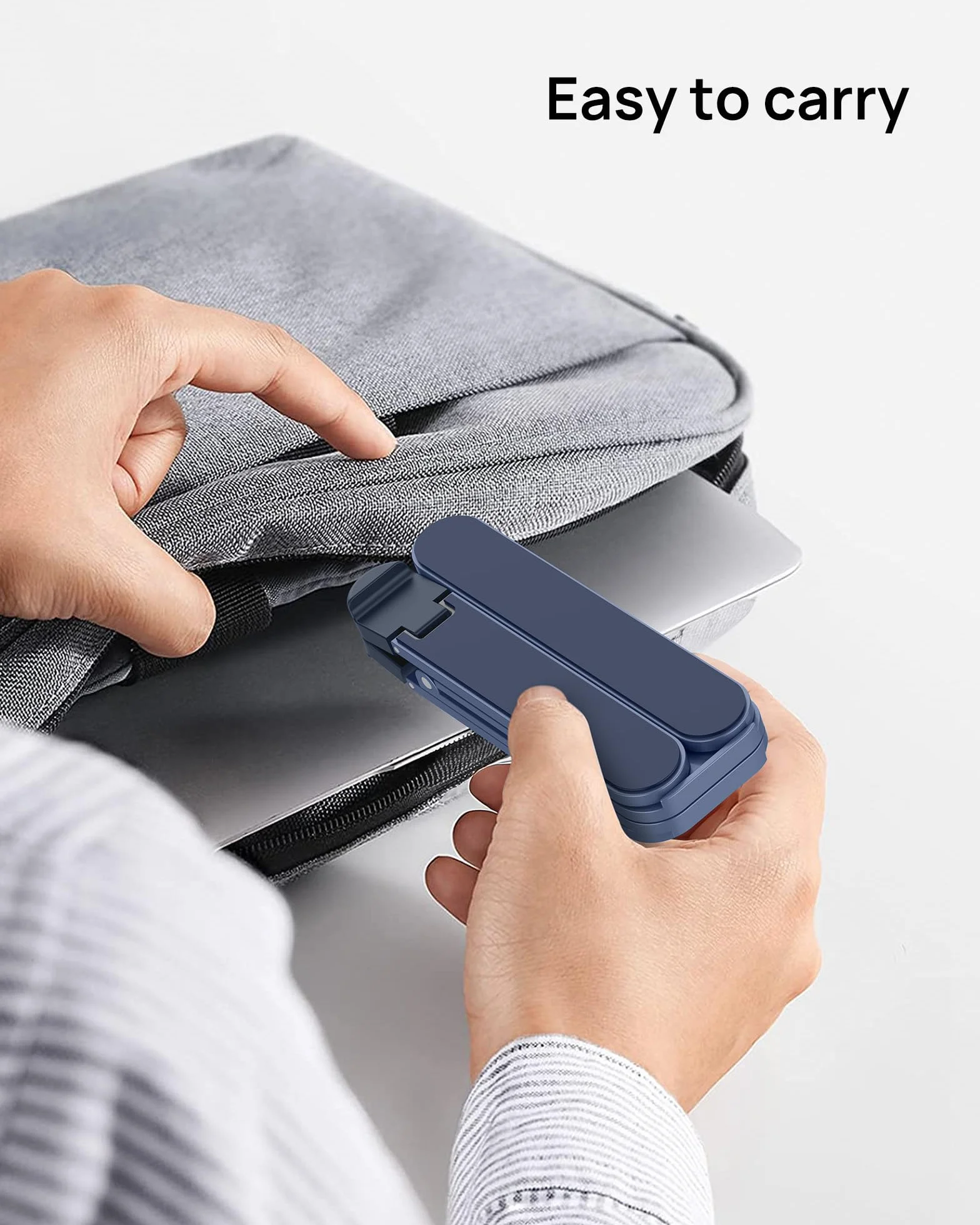 SODI Supporto pieghevole in alluminio per computer portatile, regolabile in altezza, ventilato, per MacBook Pro/Air, HP, Sony, Dell, tutti i laptop da 10 a 16 pollici,Blau