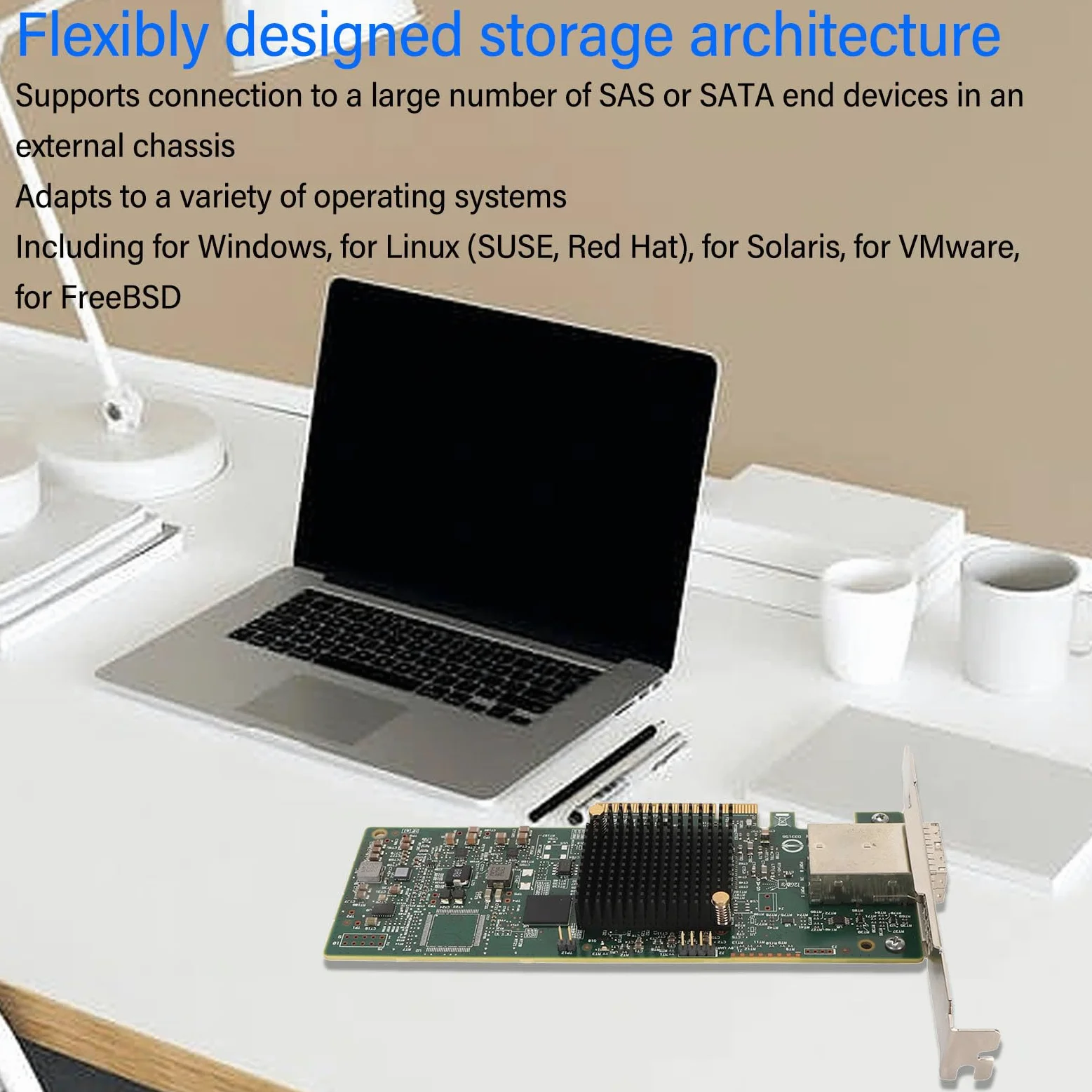Scheda Controller LSI 9300 8e, HBA PCIe SAS Esterno 12G, 8 Porte, Adattatore Bus Host, modalità IT, per //Solaris/VMware/FreeBSD