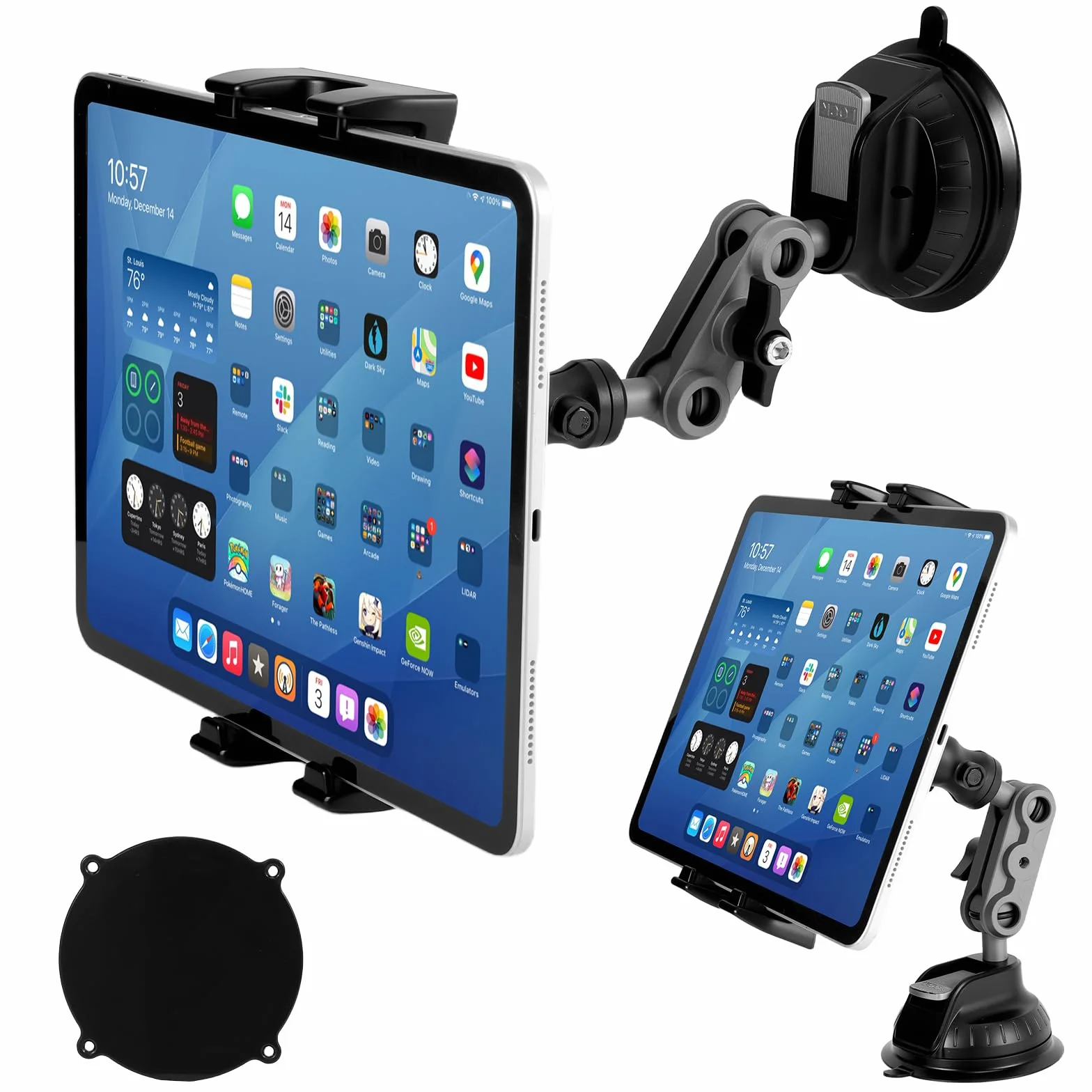 Supporto Tablet Auto Universale a Ventosa, Porta Tablet Regolabile 360° per Parabrezza, Compatibile iPad 10/11/Mini/Pro, Samsung Galaxy, 4,7-12,9 Pollici