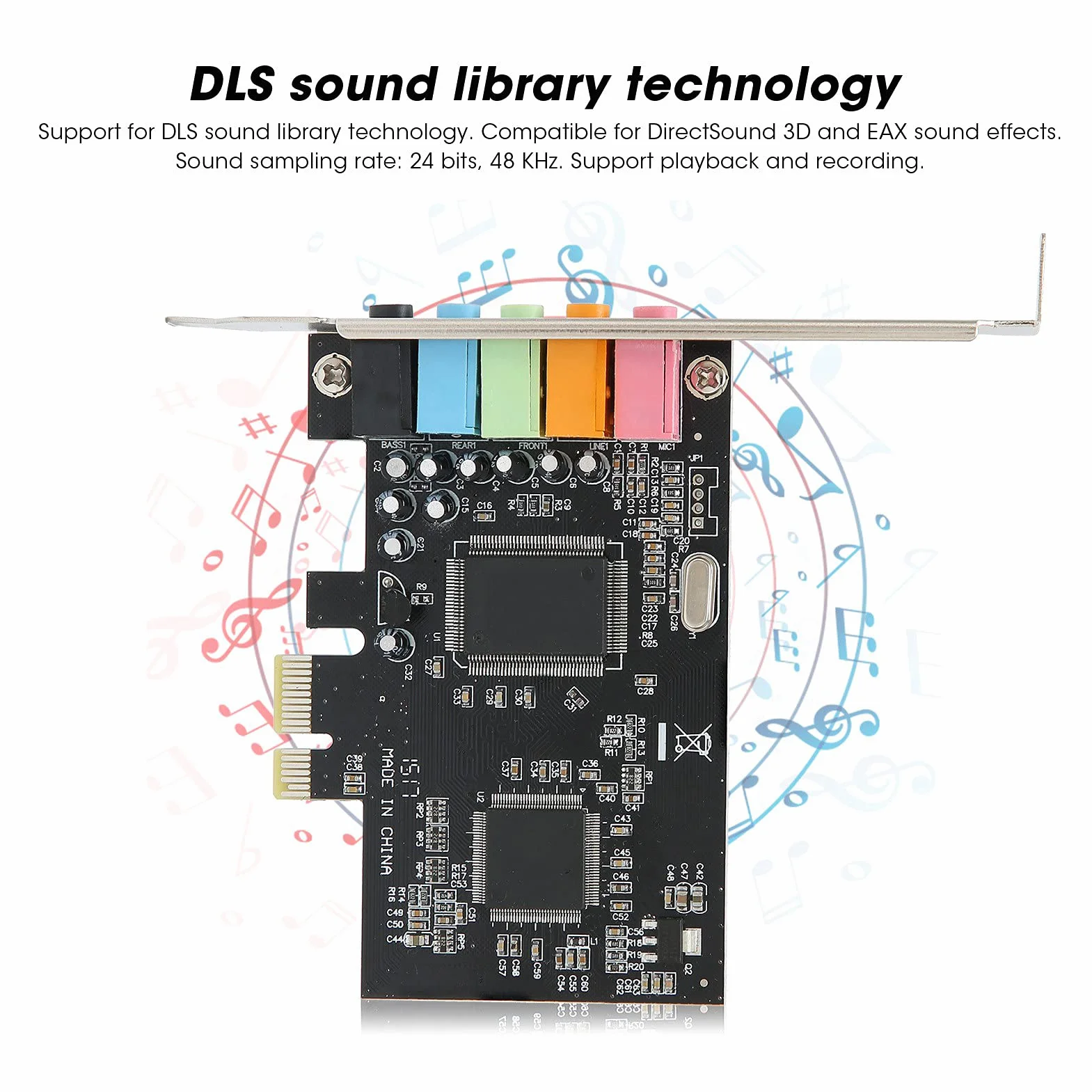 Scheda Audio Stereo PCI E 5.1, Scheda Audio da Gioco a 6 Canali, Scheda Audio Interna per 7/Vista/XP 32/64 Bit, Compatibile con Effetti Audio DirectSound 3D Ed EAX