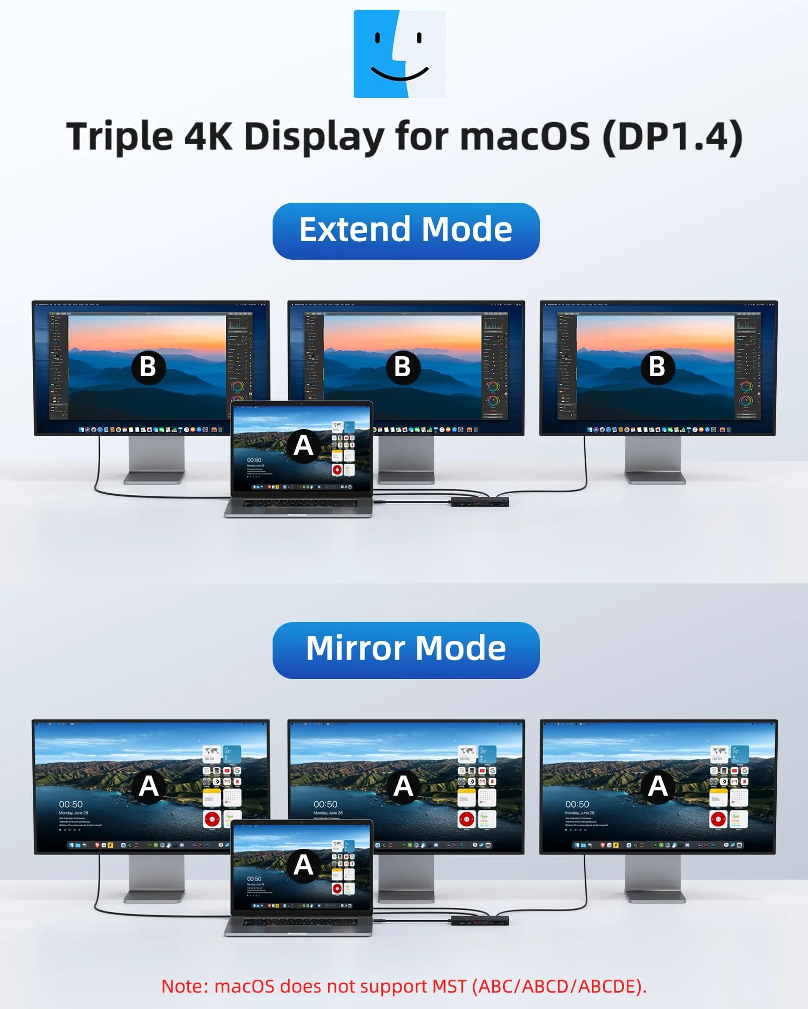 USB C Docking Station 3 Monitor 13 in 1 Hub USB-C con 2 HDMI 4K@60Hz, 8K@30Hz DisplayPort, VGA, 3 USB 3.1 10Gbps, PD 100W, Gigabit Ethernet, adattatore multi-monitor per MacBook Dell HP, nero