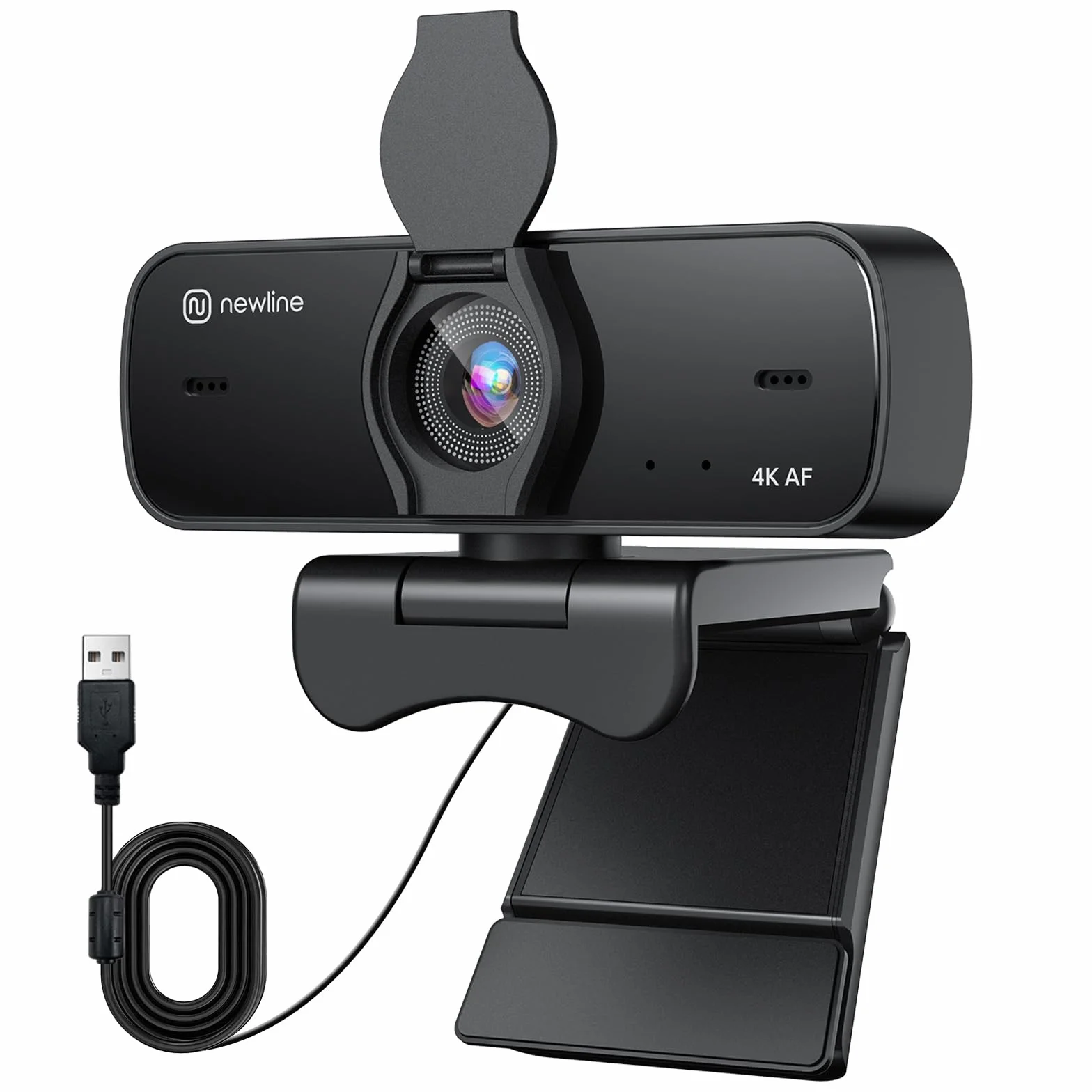 Webcam 4k 30FPS PC Camera con 2 Microfoni con Sensore Sony, Aggiornato Autofocus, Correzione della Luce, USB Full HD Webcam per Mac Laptop Skype Streaming Home Office Gaming