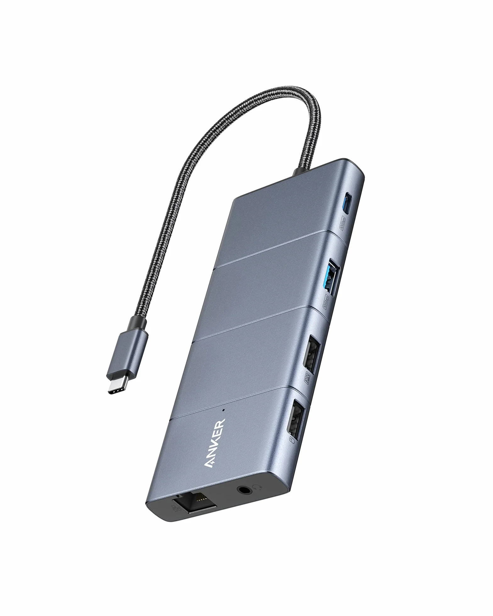 Anker Hub USB C 11 in 1 Docking station, Porte USB C e USB A da 10Gbps, HDMI 4K e DisplayPort,Alimentazione da 100W, 2 Porte Dati USB 2.0,Ethernet,AUX, Slot per Schede microSD e SD, per XPS e altro