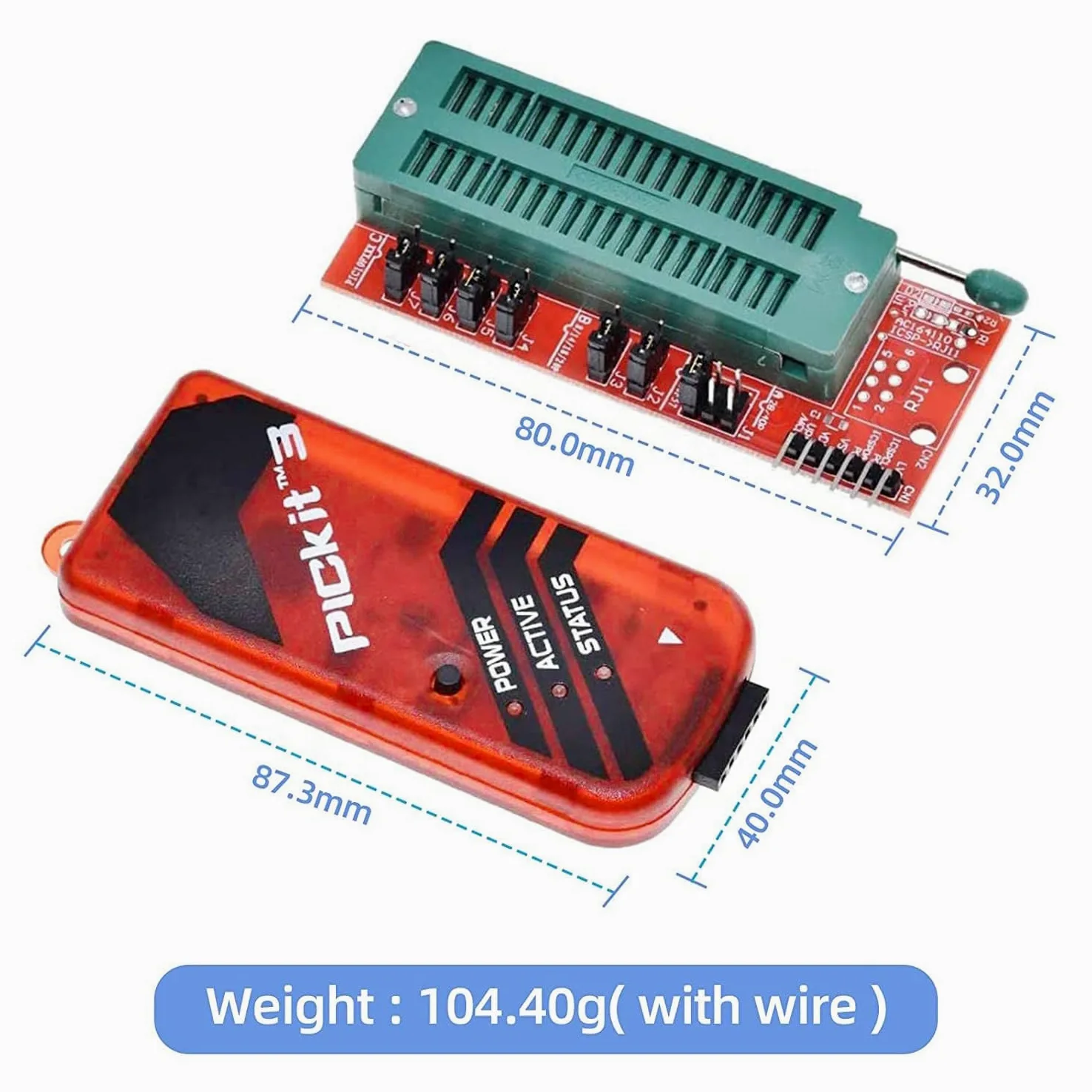 PICKIT3 PIC Kit3 Programmer Debugger Binghe PICKIT3 Emulatore, PIC Kit3 Downloader con Telaio ICD2 Per programmi di sviluppo, debug e sviluppo di software e hardware per PC