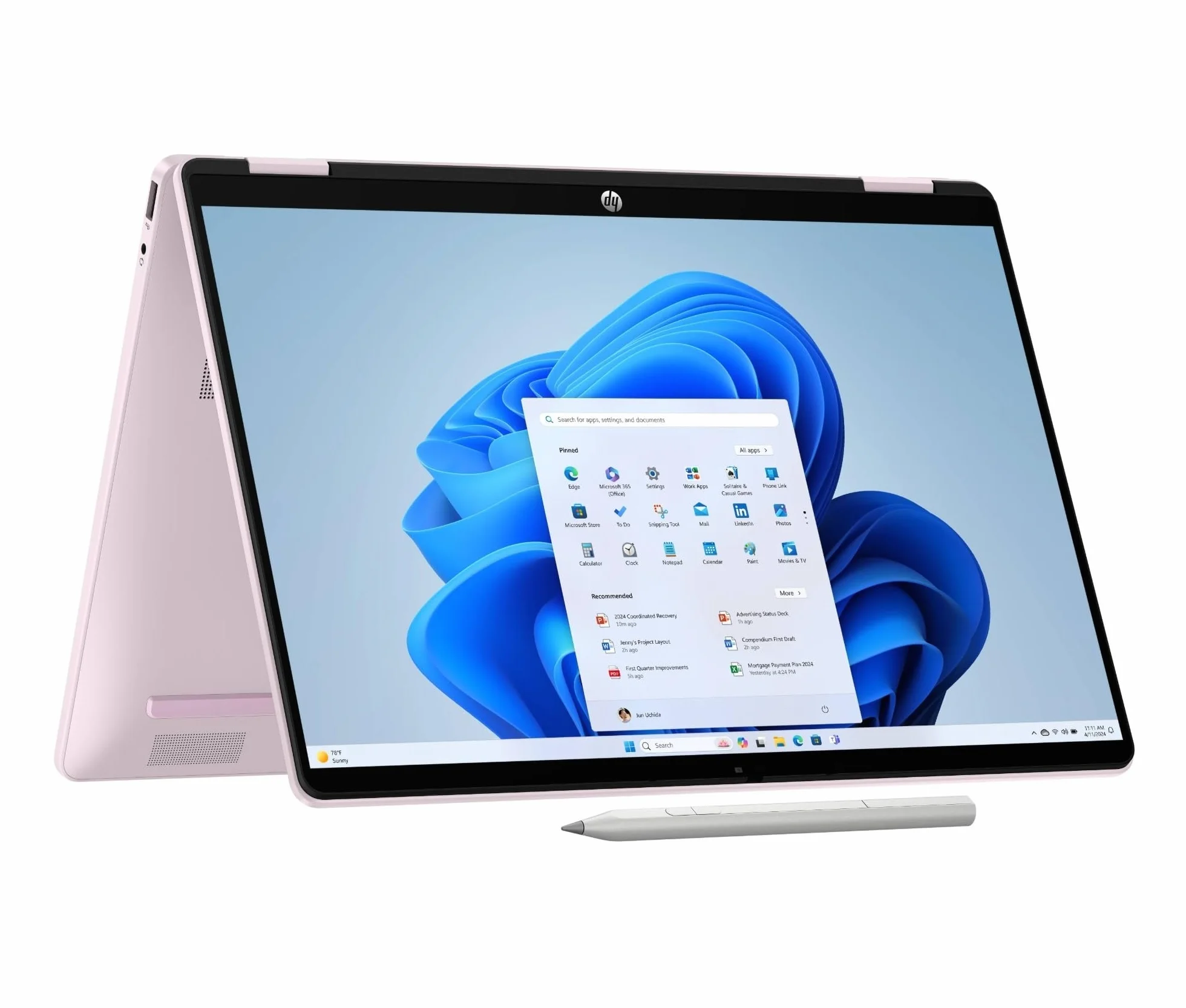 HP OmniBook 5 Flip 14-fp0003sl Notebook Intel Core 3 100U 8GB RAM 512GB SSD Windows 11 Convertibile Rosa Tastiera Italiana QWERTY