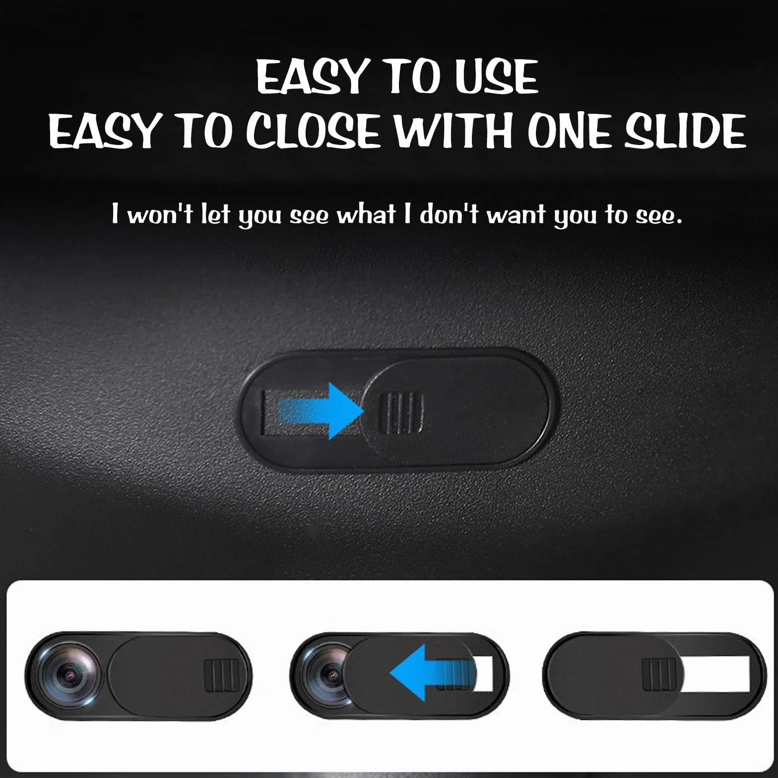 4pcs Webcam Cover cursore Cover Cover per Computer Portatile Cover applicabile al Notebook e Telefono Cellulare Cover per Tesla Model 3/Y (Nero)