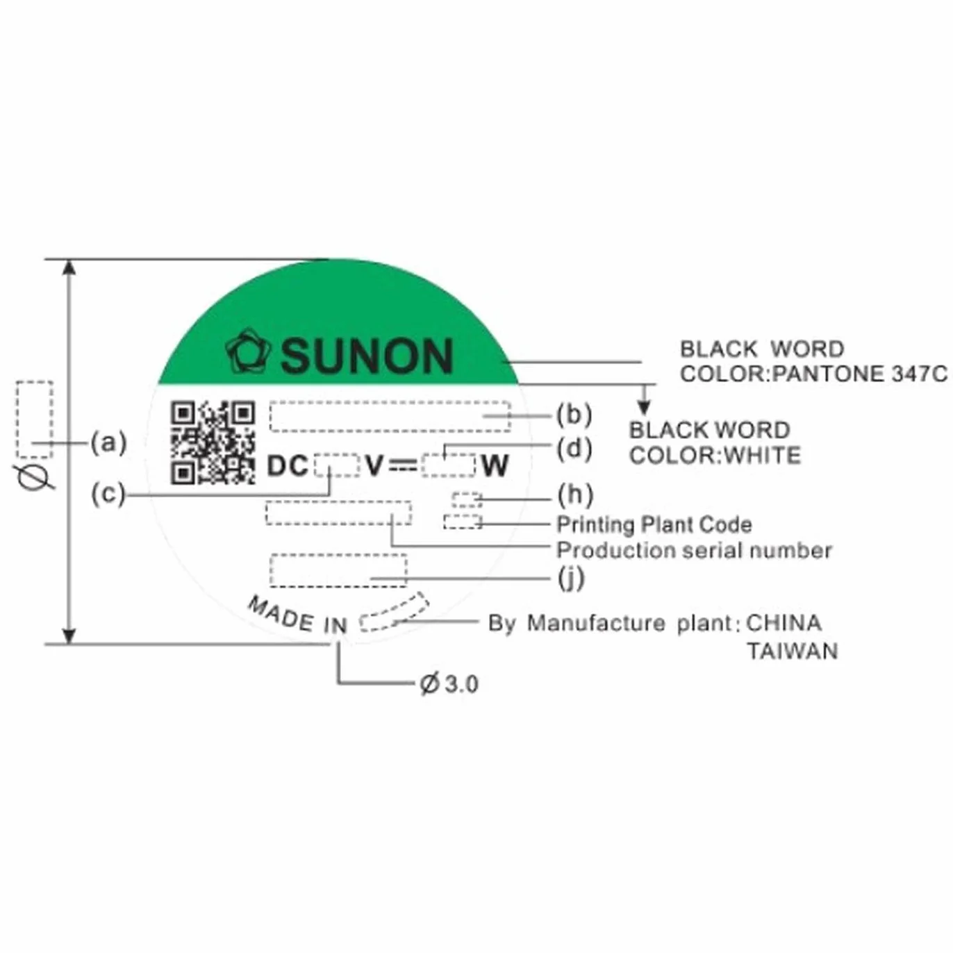 Ventola 12V DC 1,44W 80x80x25mm 69,6m³/h 3200U/Min 69,6m³/h Sunon EF80251S11000UA99
