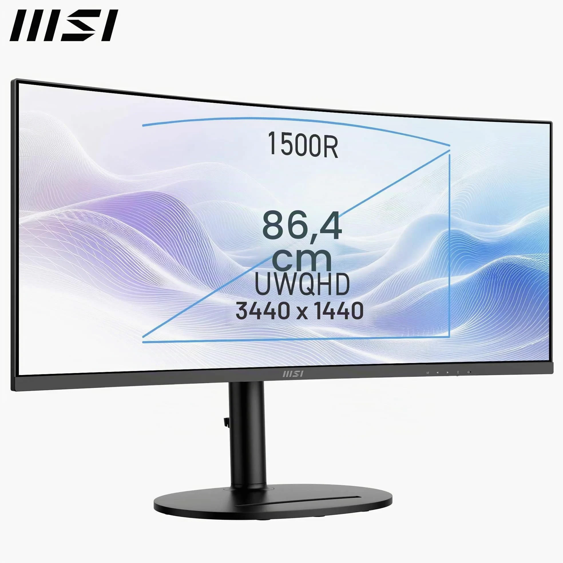 msi Modern MD342CQP Monitor Curvo 34” UWQHD 1500R – Pannello VA 3440 x 1440, KVM, PIP/PBP, Ampia gamma colori, Altoparlanti integrati, Regolazione in 3 direzioni – HDMI 2.0b, DisplayPort 1.4a