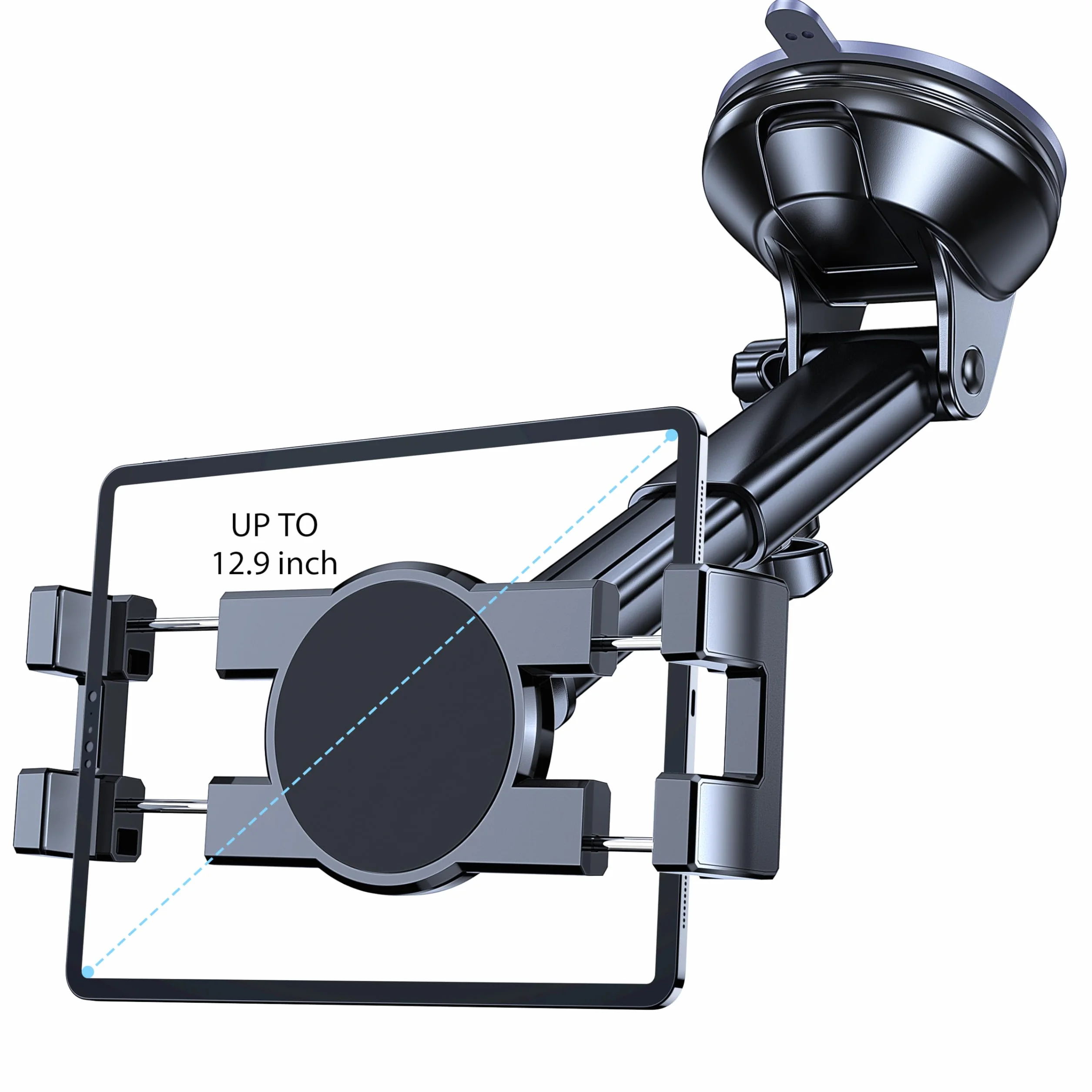 Coolpow Supporto Tablet Auto Regolabile 360° Ventosa Cruscotto Parabrezza 4,7-12,9 Pollici
