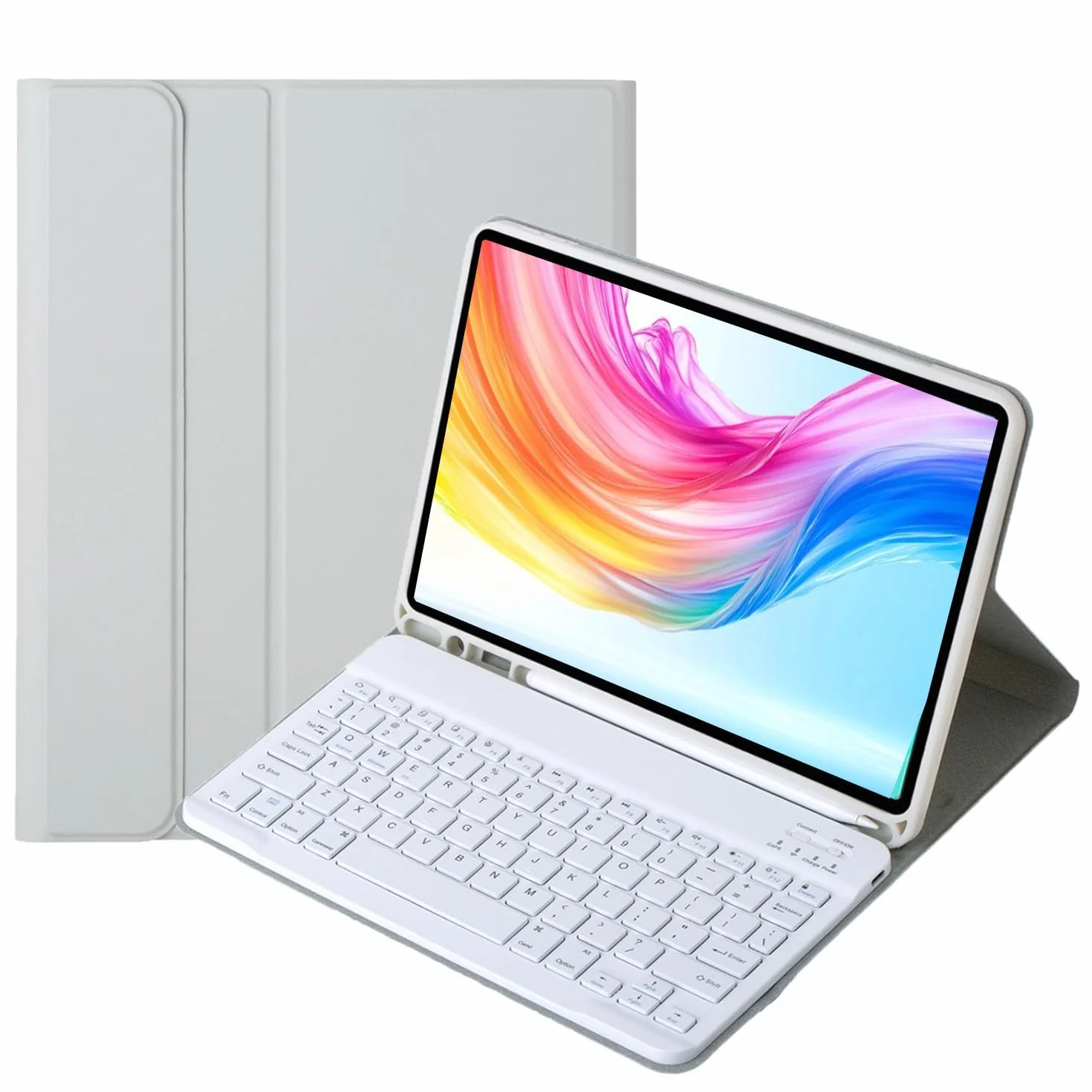 Custodia con tastiera per Samsung Galaxy Tab A11+/A9 Plus 11" Tablet Cover tastiera magnetica rimovibile QWERTY per Tab A11+,grigio