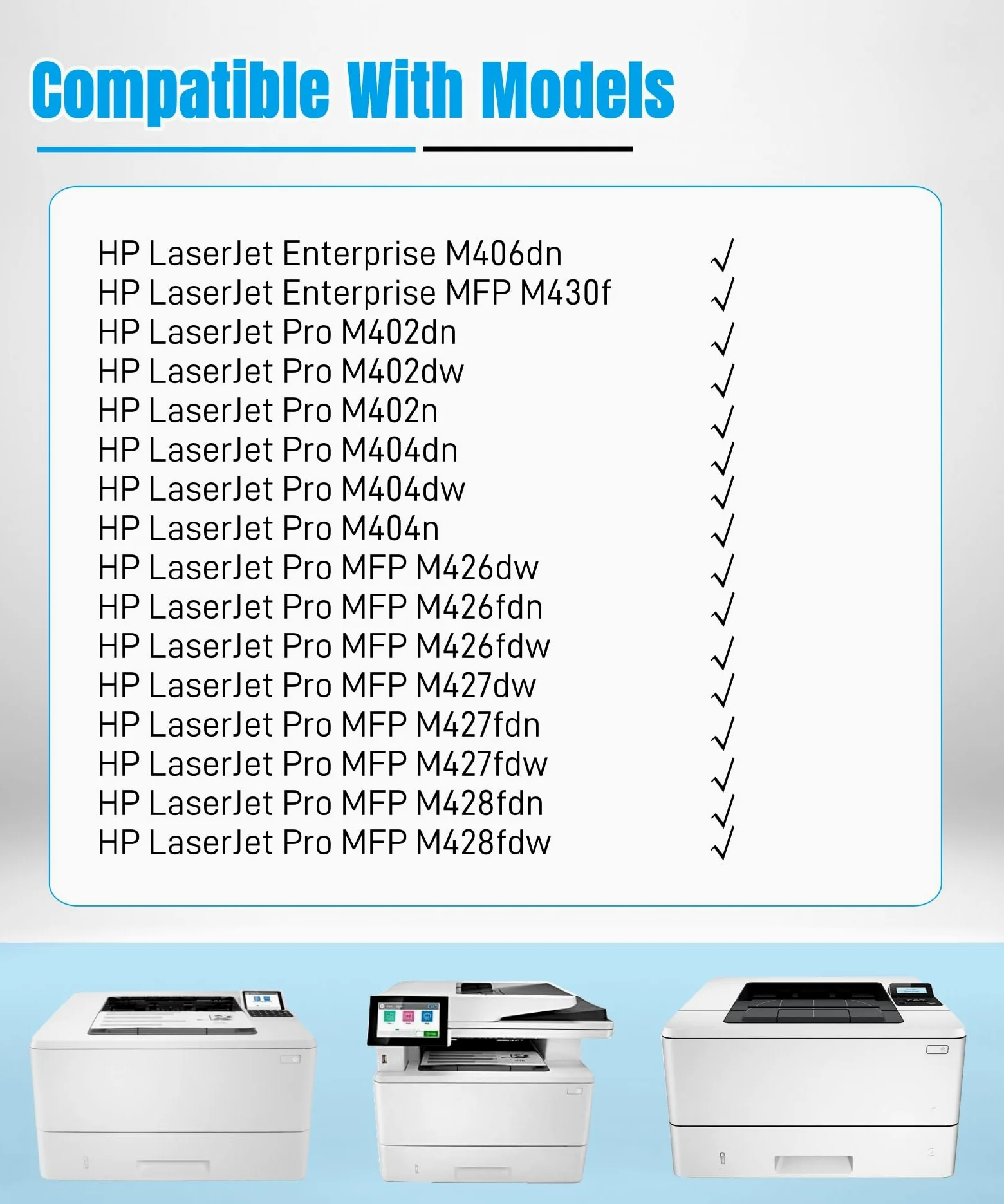 Vassoio carta 2 pezzi per HP Laserjet Pro M402n M402dn M403d M403dn M404n M405 M429dw M329 M304 M305 M426fdw M427dw, capacità 250 fogli