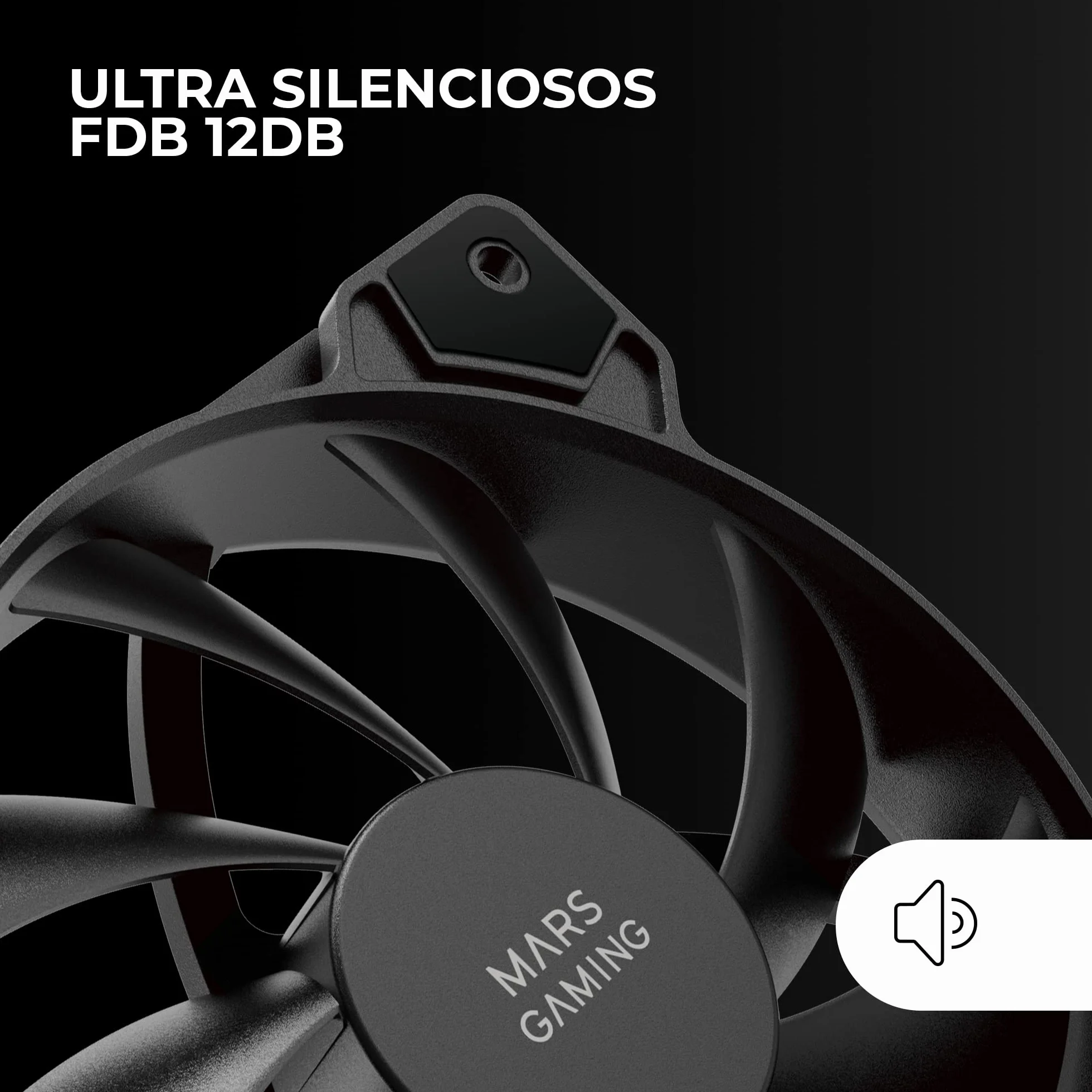Mars Gaming MF-PROX2 Nero, Kit 2 Ventolas 120mm, Sistema Anti-vibrazioni, Ultra-silenzioso, Doppia Connessione 3PIN + 4PIN