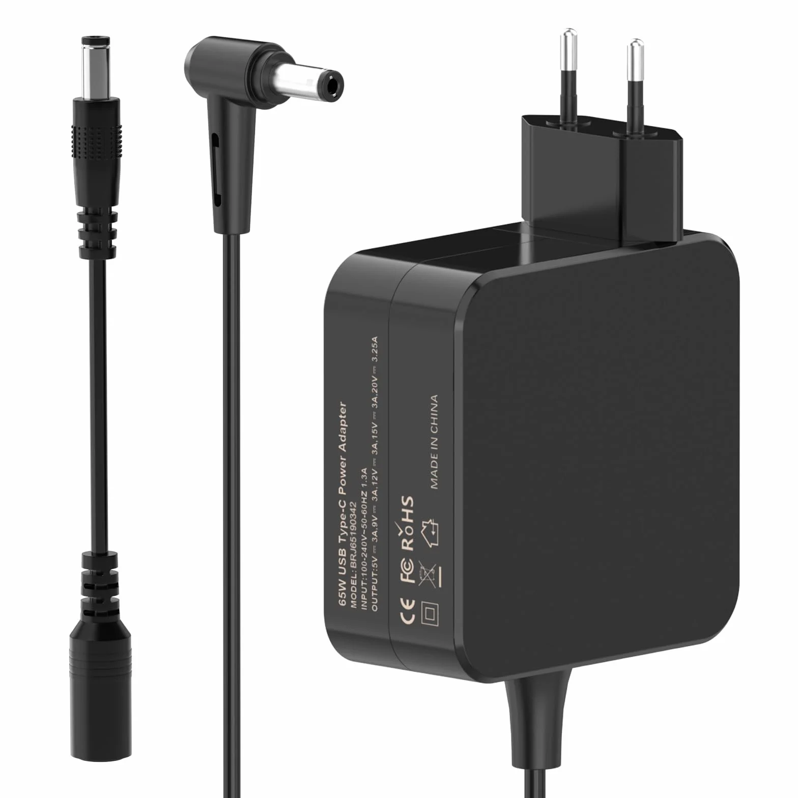 65W Caricatore PC Portatile 19V 3,42A Compatibile con Asus F550C F551C F551M F552C F552L F552M F554L F555L F540L F540N F502C K55V K53E K550V K550J K550C K501U Alimentatore Caricabatterie