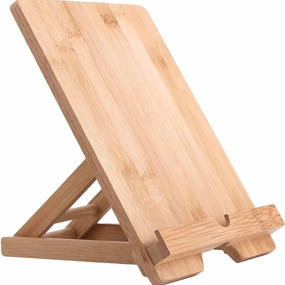 Supporto in Legno di Bambù per Tablet e Telefono da Scrivania, Compatibile con iPad e iPhone (Grande)