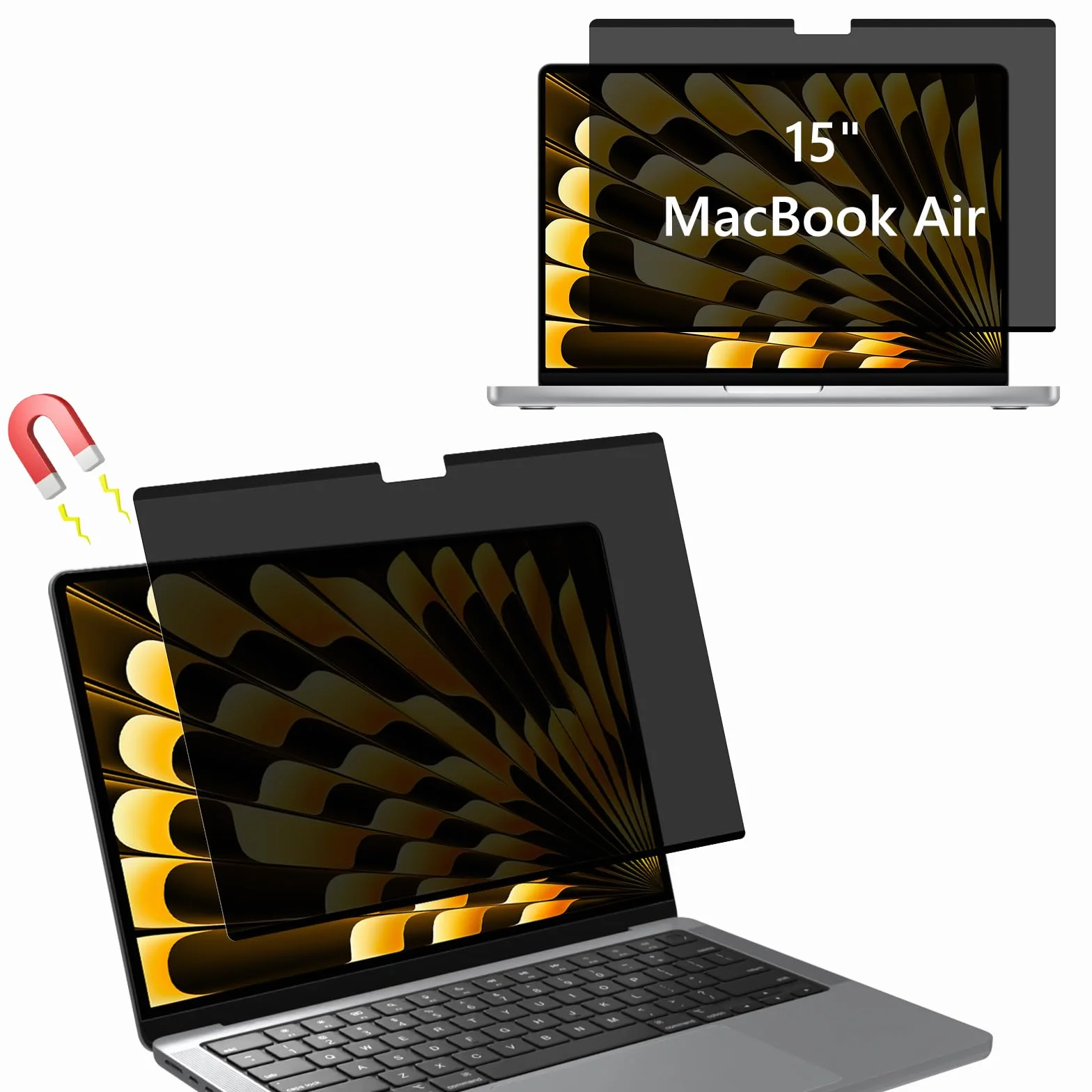 Filtro Schermo Privacy per MacBook Air 15 Pollici M5/M4/M3/M2 (2026/2025/2024/2023), Magnetico Pellicola Filtro Anti-Spia Rimovibile per MacBook Air 15" M5