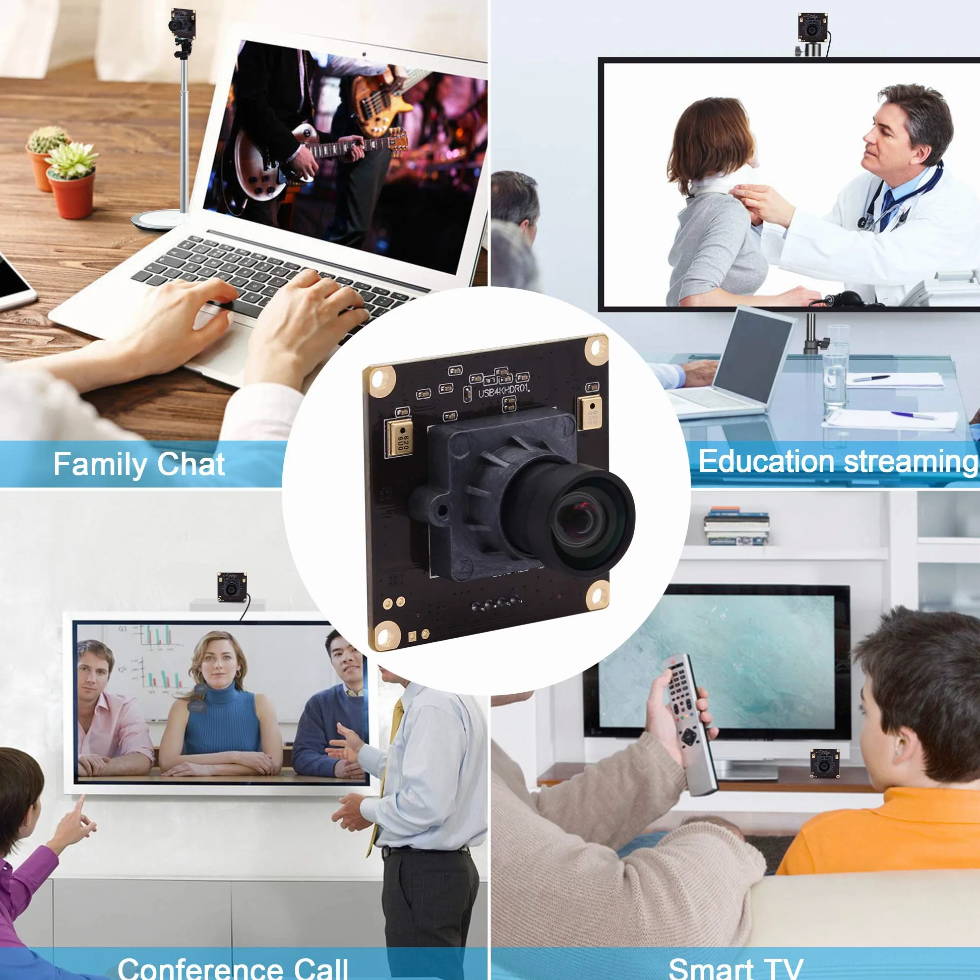G Modulo fotocamera USB 4K, modulo webcam 2160p, modulo grandangolare UHD 30 fps, 100 gradi, senza distorsioni USB con fotocamera, video desktop, computer, scheda di memoria per Windows, Android, Mac,