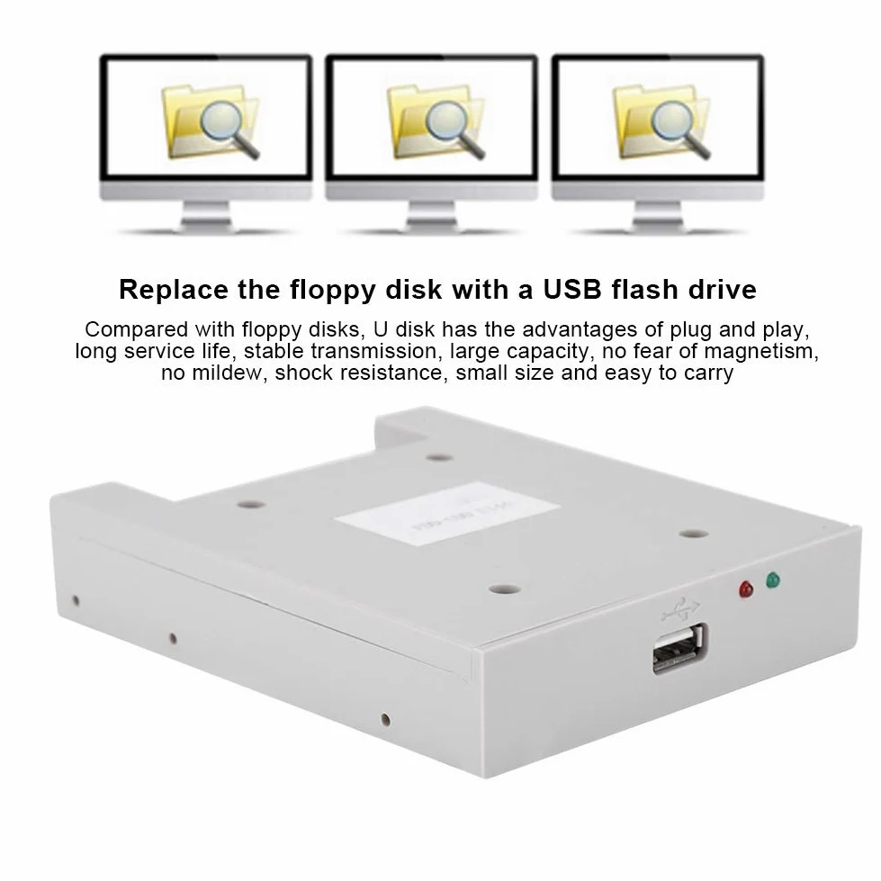 Lazmin112 Emulatore di unità Disco Floppy SSD Portatile da 3,5 ", Floppy Disk 1,44 MB Lettore Disco Floppy USB FDD-UDD unità Disco Floppy per Controller industriali