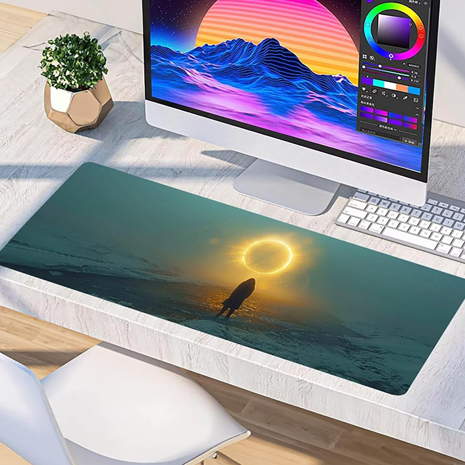 Tappetino Mouse XXL 1500 x 800 mm, Tappetino Mouse Donna, Gaming Mousepad Migliorare la Velocità e la Precisione, Mouse Pad con Base in Gomma Antiscivolo, Ufficio Accessori Gaming, Grigio D-2318