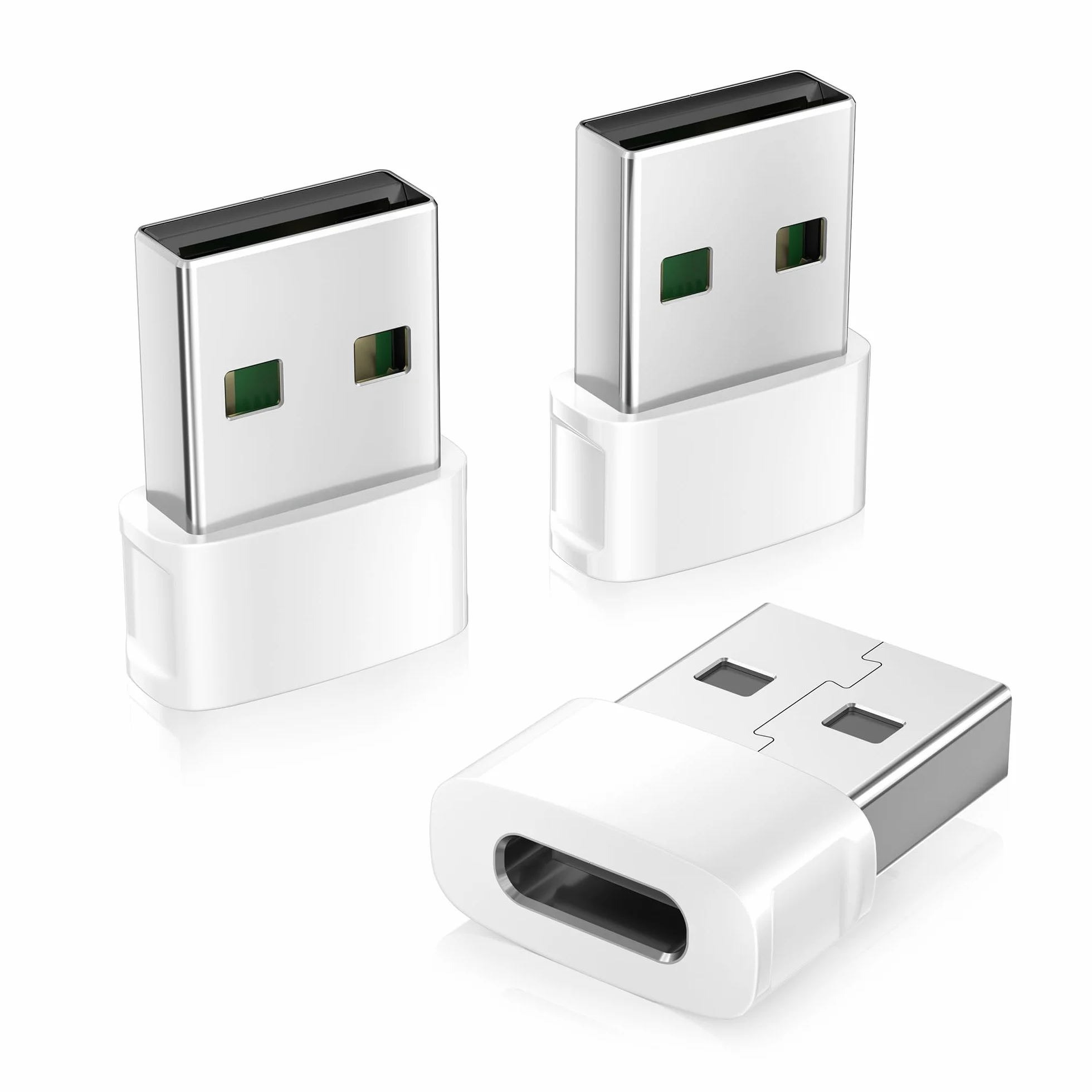 BASESAILOR Adattatore USB a USB C per iPhone 17 Air, Caricatore Auto Tipo C Femmina a Maschio Connettore Cavo USBC per Apple 17e 16 15 Pro Max,iWatch 11,AirPods Pro 3,iPad Air Mini,Samsung S26