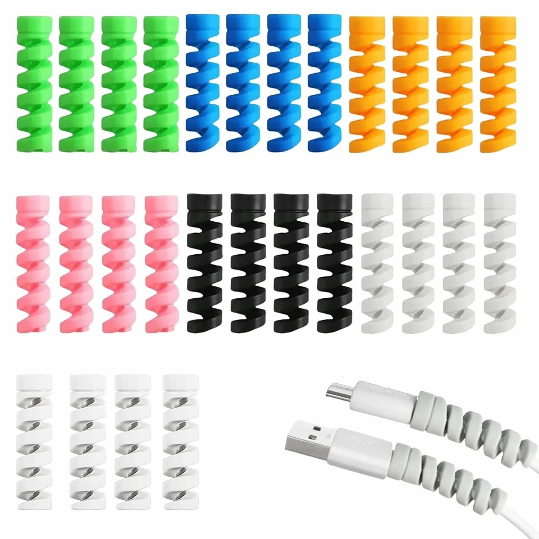 JEYORZY 28 pezzi, protezione per cavi di ricarica, universale, protezione per cavi di ricarica, in silicone, per tutti i cavi di ricarica, cavo USB
