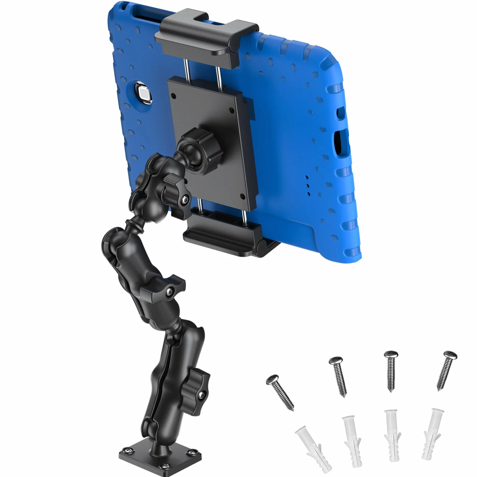 PLDHPRO Supporto da parete per tablet iPad regolabile e girevole 360° a 3 stadi 5,1"-15,6"