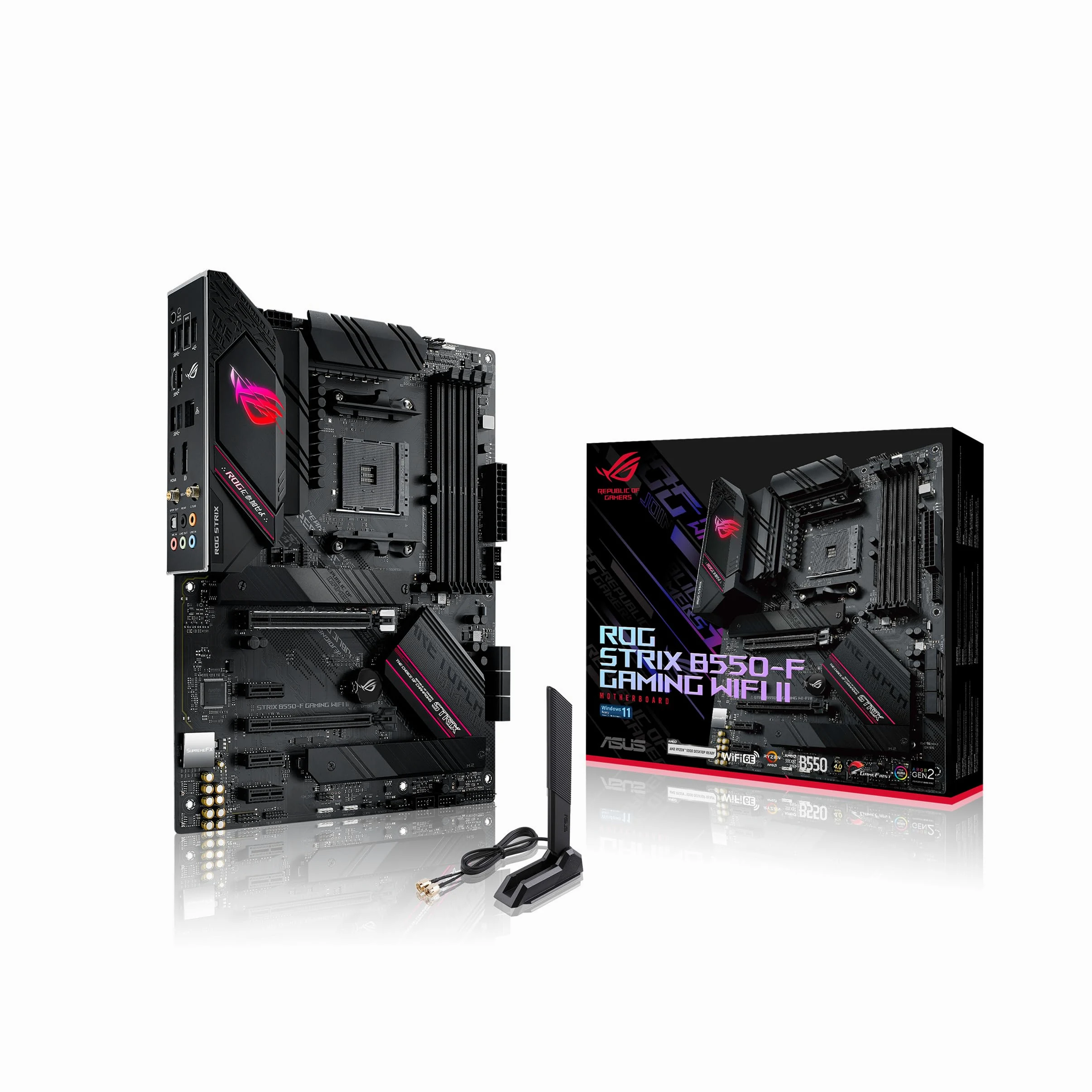 Asus ROG Strix B550-F Gaming WiFi II AMD AM4 (3a generazione Ryzen) ATX Gaming Scheda madre (PCIe 4.0, WiFi 6E, 2.5Gb LAN, BIOS Flashback, HDMI 2.1, intestazione RGB indirizzabile Gen 2 e Aura Sync)