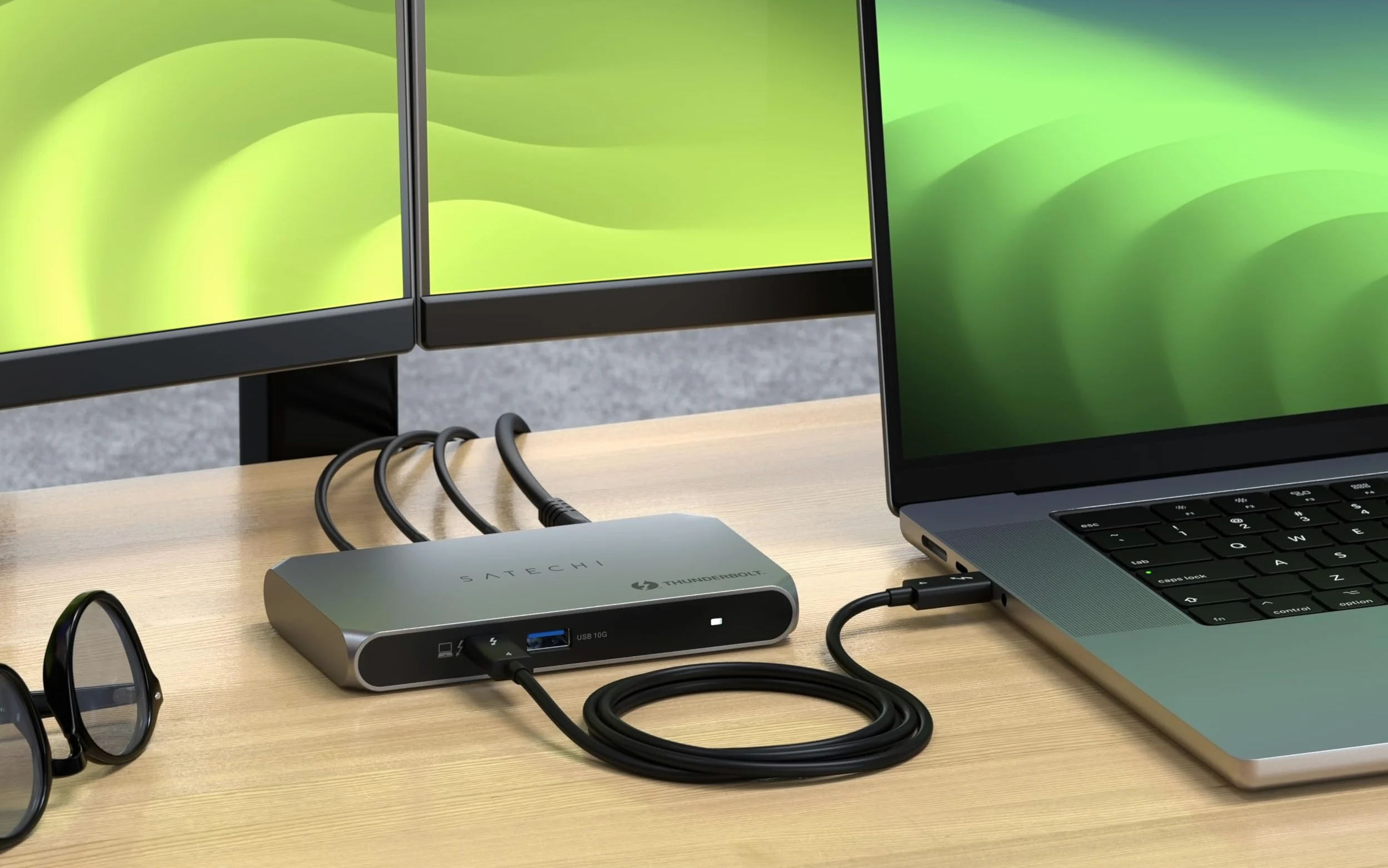 SATECHI Docking Station 6 in 1 Thunderbolt 4 Slim Hub Pro, PD 96W | 8K singolo o doppio 4K, 4 porte Thunderbolt 4 a 40 Gbps, USB 3.2 Gen2, per laptop Mac e Windows