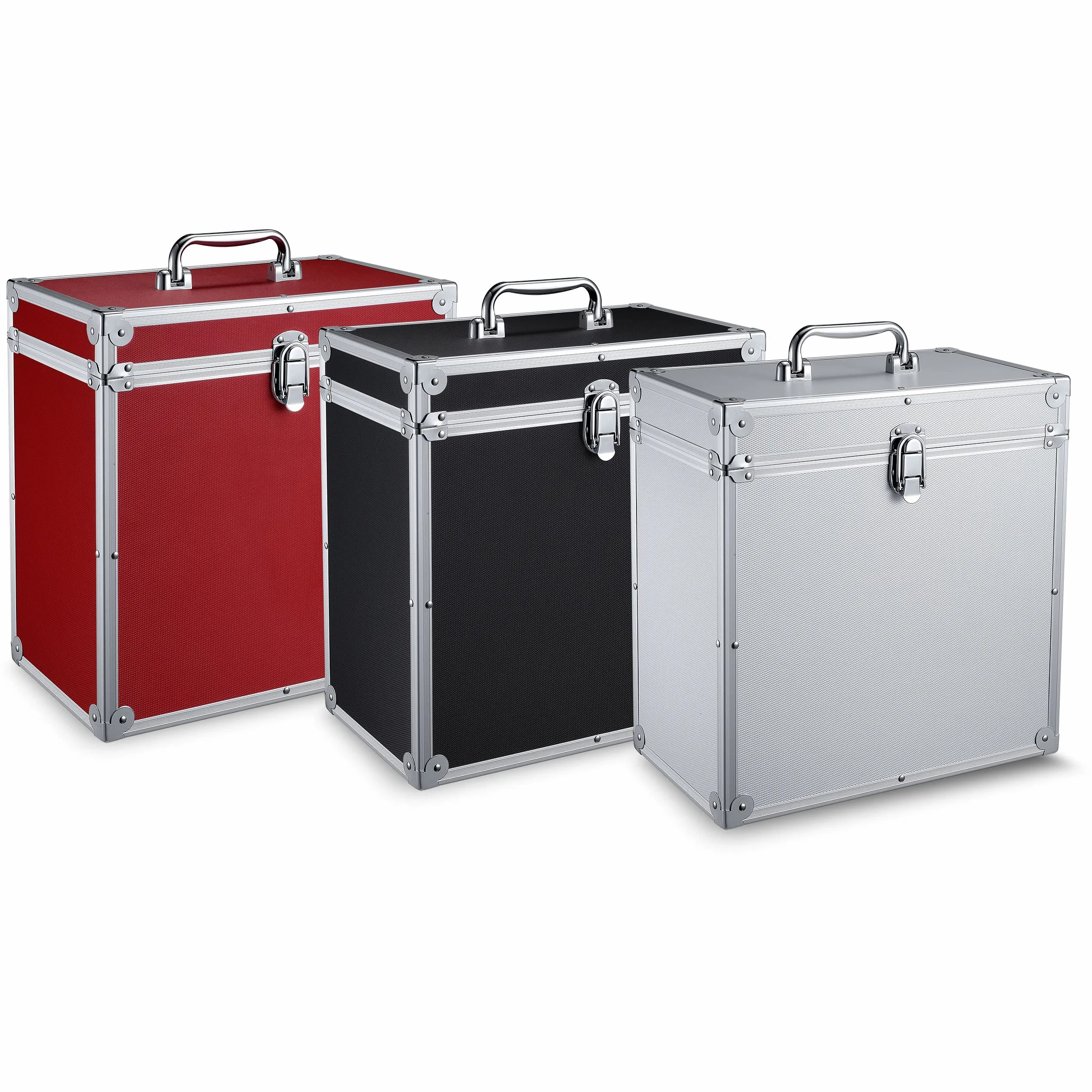 VINYL BUDDY 12'' Alluminium-Schallplattenkoffer, für bis zu 40 LPs, inklusive 40x 12-Zoll-Äußere Schallplattenhüllen', argento, 33 cm x 34 cm x 19 cm, Valigia