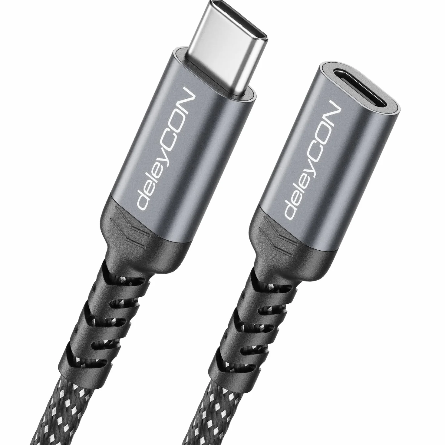 deleyCON 2m Prolunga USB-C 100W per Ricarica Rapida - Cavo PD 3.0 di Ricarica e Dati per iPhone 17 16 Pro Max Air Galaxy A16 A56 S25 S24 iPad MacBook Tablet Notebook
