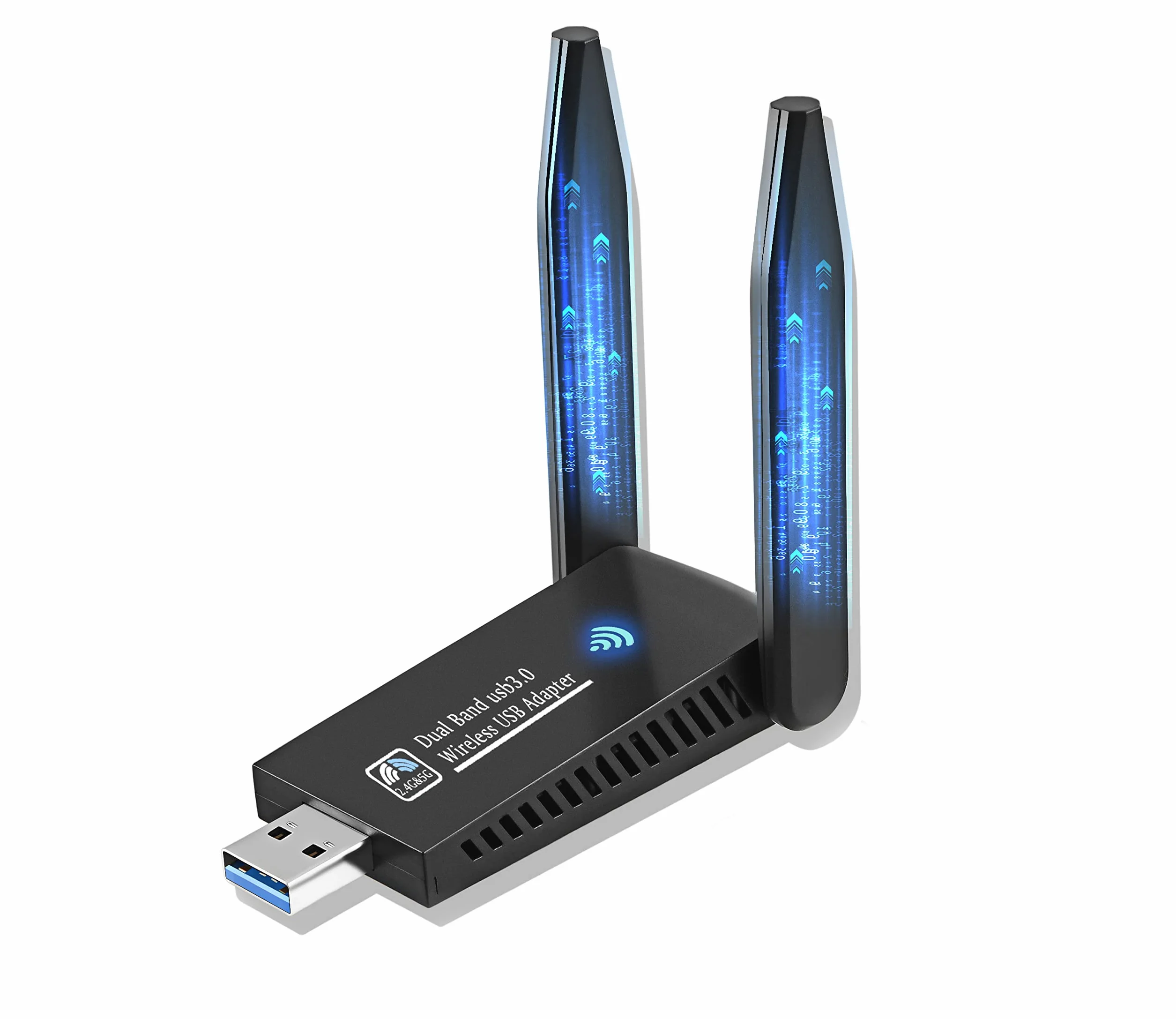 Chiavetta WiFi USB 1300Mbps Dual Band 5GHz 2.4GHz 5dbi Alto Guadagno 2 Antenne USB 3.0 per PC Windows 11 10 8 7 Vista XP