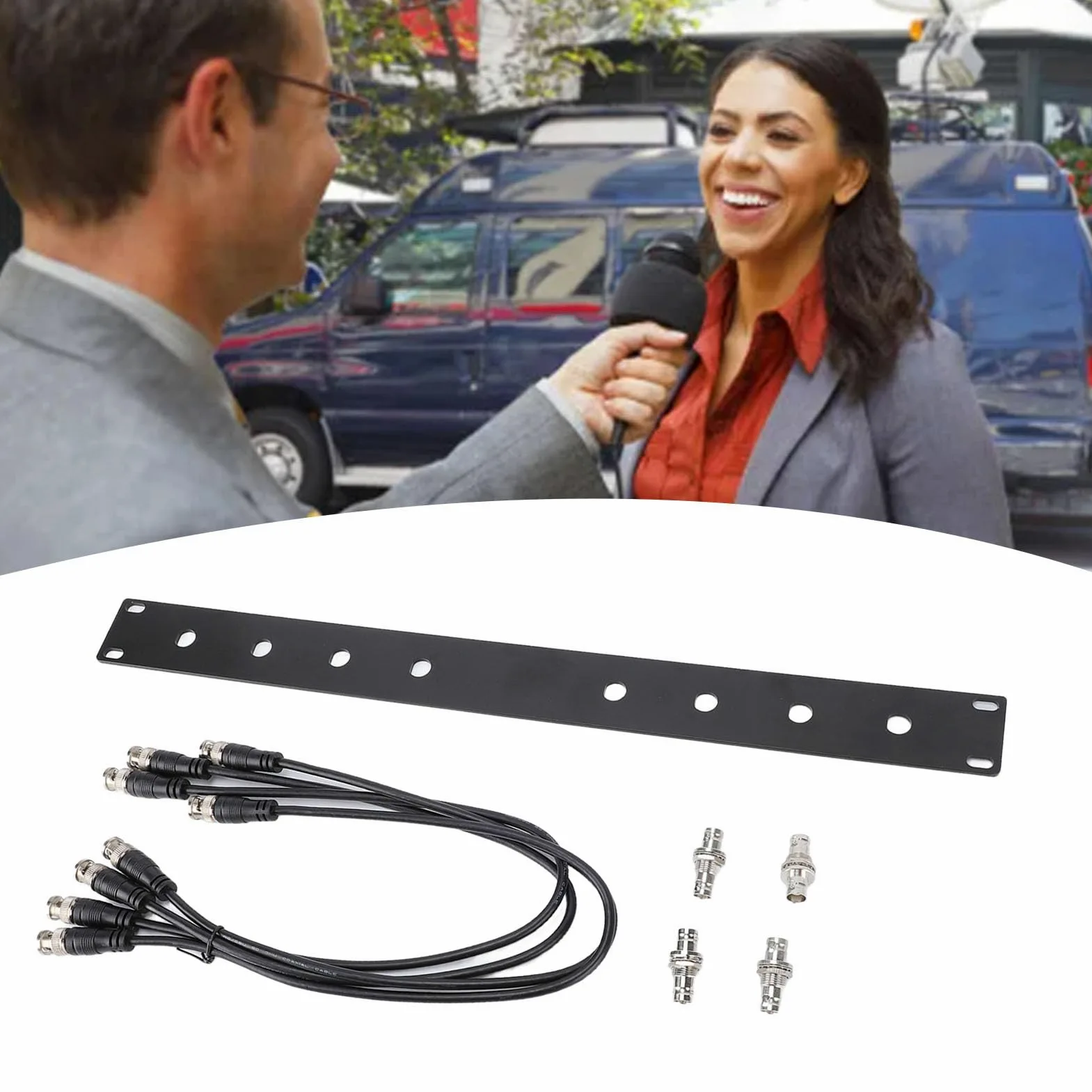 Topiky Kit Rack Antenna per Montaggio Anteriore, Pannello 1U con Connettori BNC Femmina Maschio per Sistemi Wireless SLX SLX2 LX4 PGX2