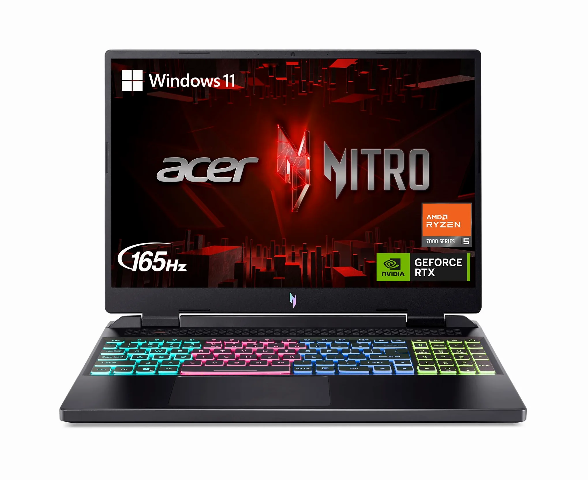 Acer Nitro 16 Laptop da gioco | CPU esagonale AMD Ryzen 5 7640HS | GPU NVIDIA GeForce RTX 4050 per laptop | Display WUXGA 165Hz IPS da 16 pollici | DDR5 da 8 GB | SSD Gen 4 da 512 GB |