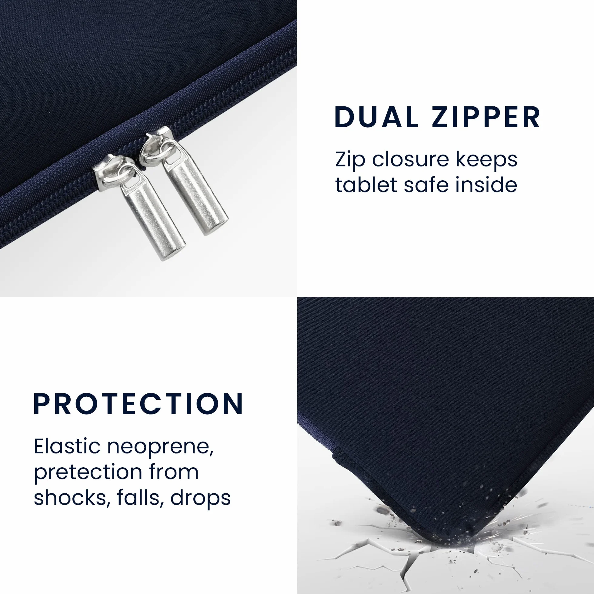 kwmobile Cover Tablet Compatibile con 8"-8,4" Tablet - Custodia eReader Universale - Copertina Protettiva in Neoprene blu scuro