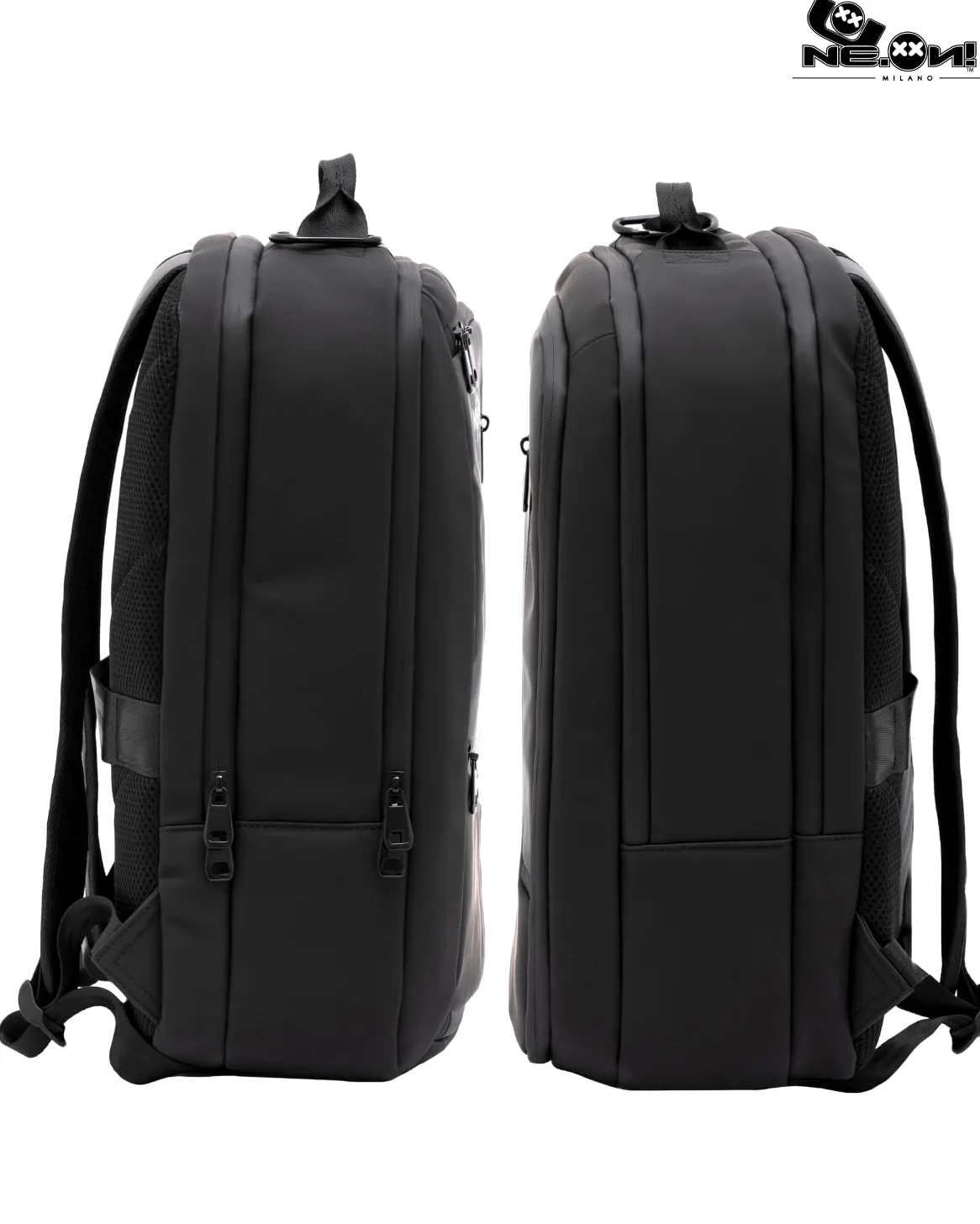 NE.ON! Milano Zaino Donna Uomo Porta PC, Impermeabile ed Elegante, Perfetto per Lavoro, Università, Scuola e Viaggi. Design Compatto, Comfort Ergonomico, Versatile, Professionale da 12 e 17 Litri