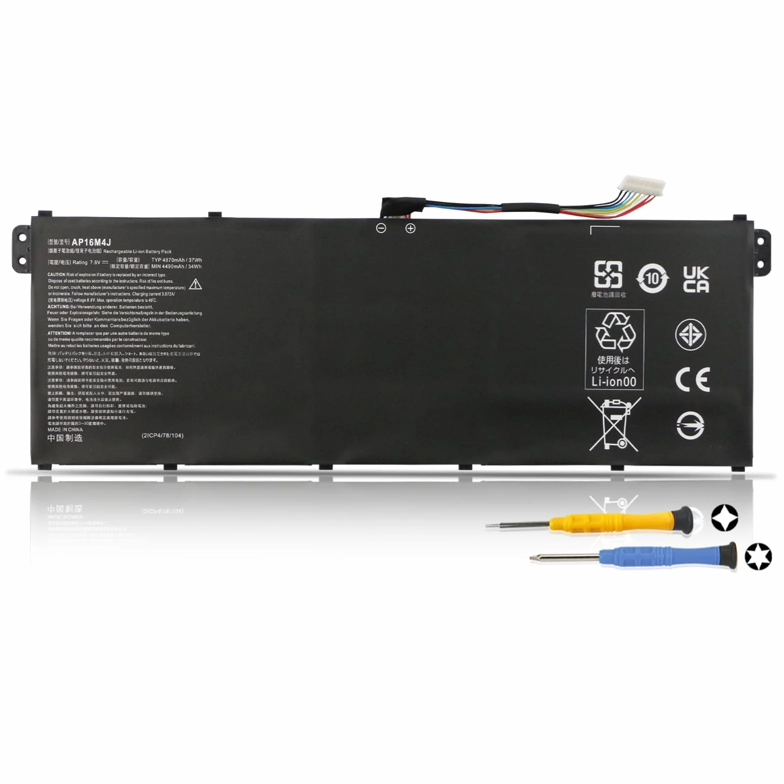 K KYUER 37Wh 4870mAh AP16M4J Batteria per Acer Aspire 3 A317-33 A314-21 A314-22 Serie A317-33-P77P A317-33-P7MK A317-33-P7XT A317-33-P059 A317-33-P0KU A317-33-P1SQ A317-33-P2SN A317-33-P35Q Battery