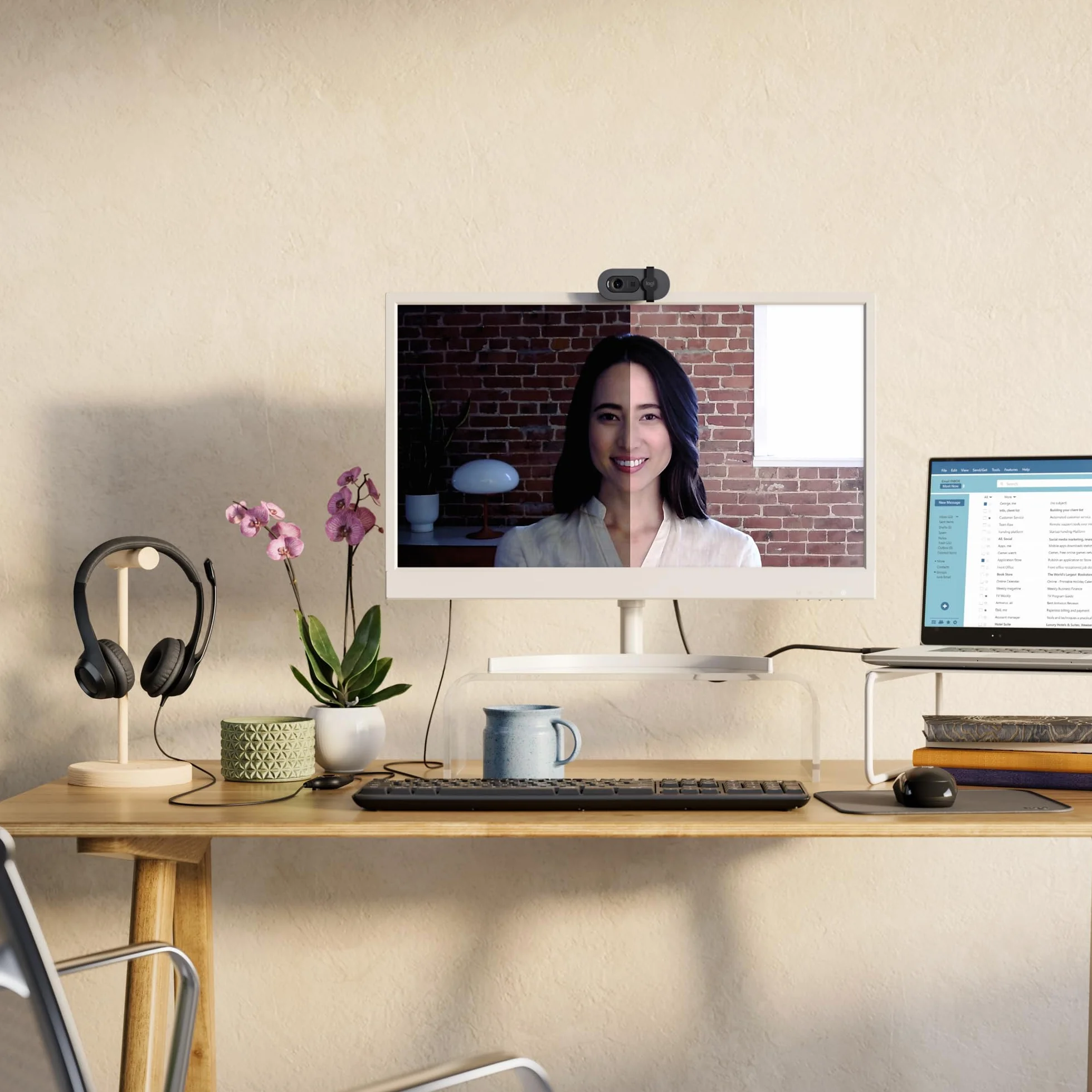 Logitech Brio 100 Full HD per riunioni e streaming, bilanciamento automatico illuminazione, microfono integrato, copriobiettivo, USB-A per Microsoft Teams, Google Meet, Zoom ecc - Grafite