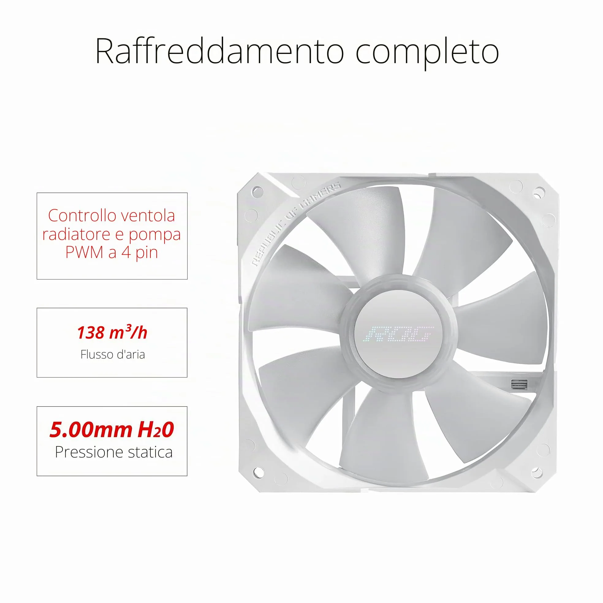 ASUS ROG Strix LC II 240 ARGB White Edition Raffreddatore CPU a liquido all-in-one con Aura Sync, supporto Intel LGA 1700 e AMD AM5/AM4/TR4 e 2 ventole ROG RGB da 120 mm indirizzabili, Bianco